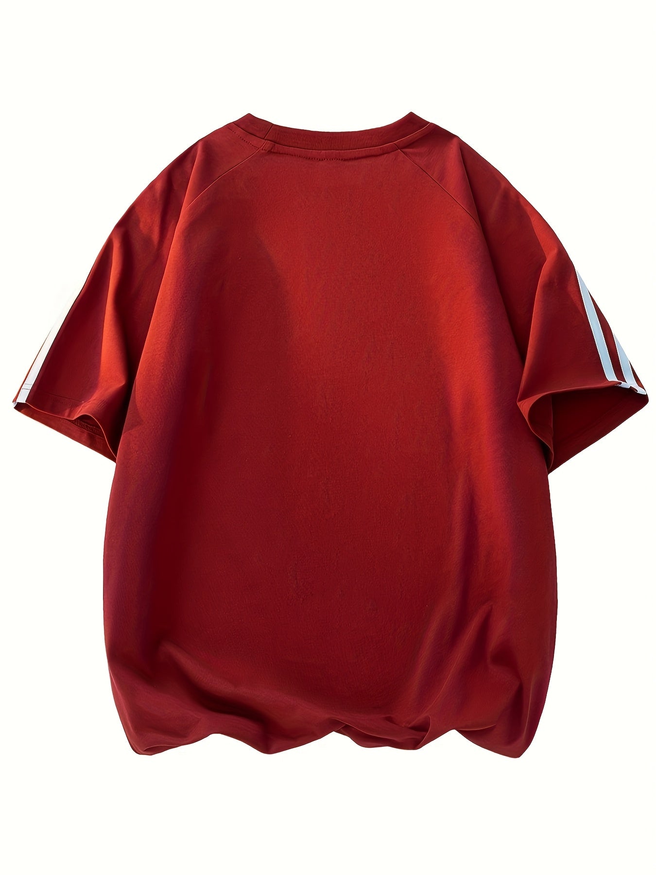 2pcs Men'S & Women'S Short Sleeve T-Shirts with Side Stripes - Comfortable Lightweight Polyester
