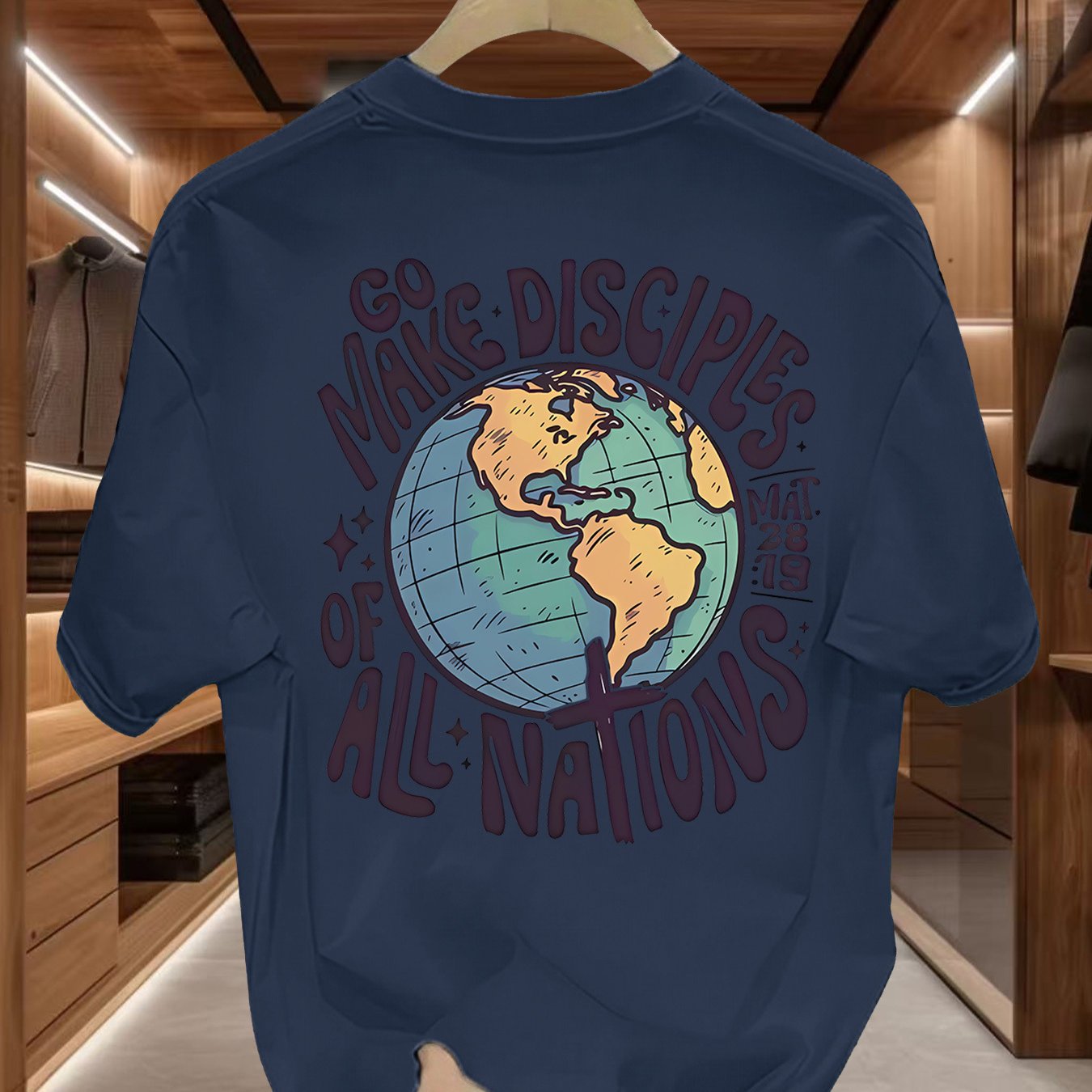 Men's Global Mission T-Shirt - Beige World Peace Tee with \