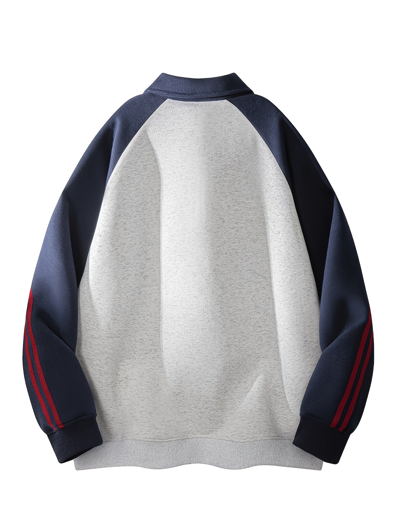 Men's & Women's Color-Block Striped Polo Shirt \u002F Loose Fit Zip-Up Hoodie with Contrast Collar