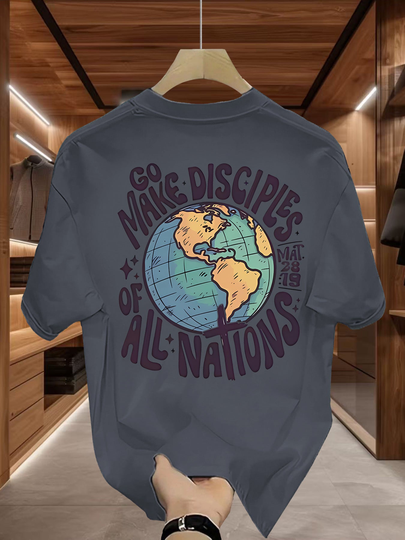 Men's Global Mission T-Shirt - Beige World Peace Tee with \