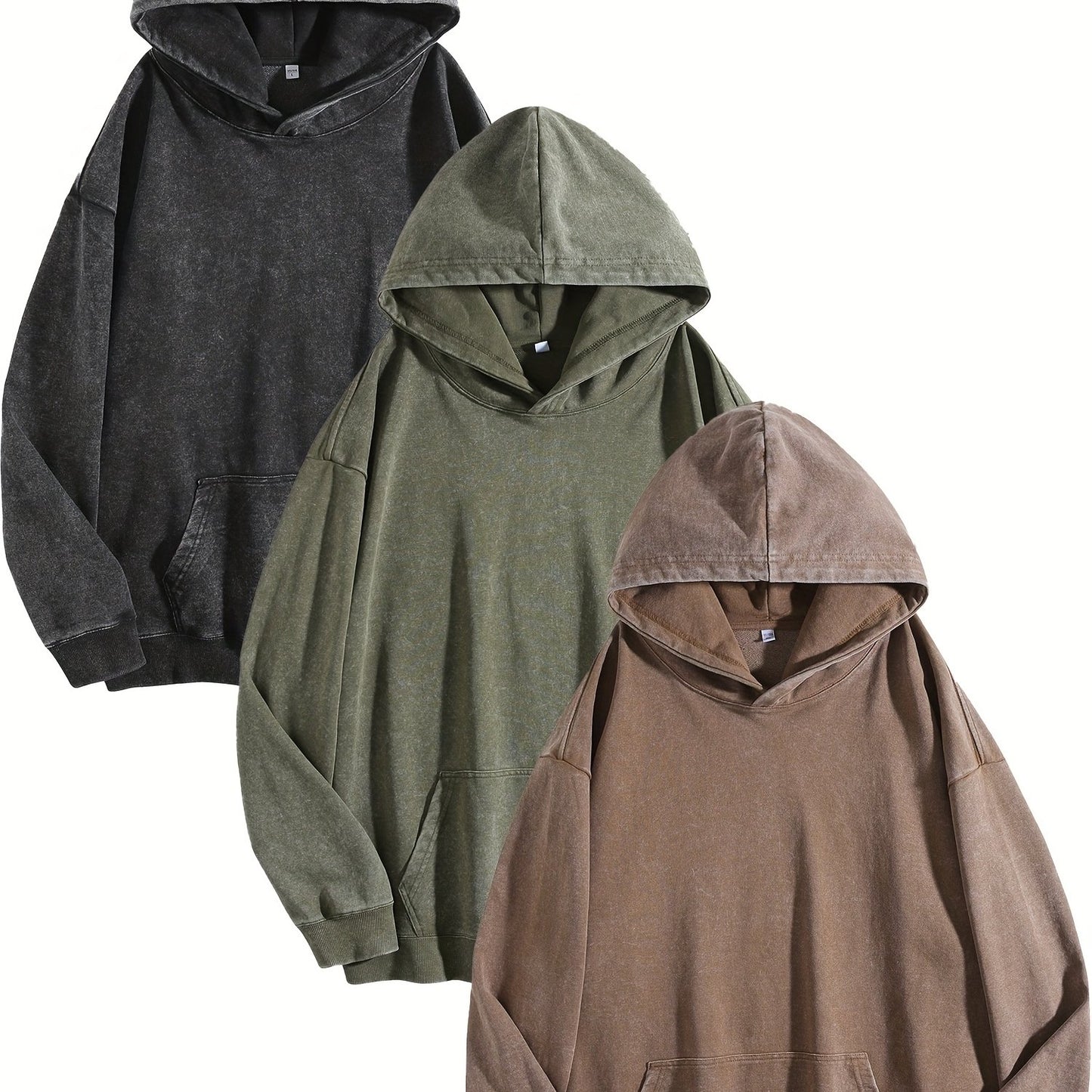 3-Pack & Heavy-Duty Hoodies - Pre-Washed Soft Vintage Oversized Sweatshirts
