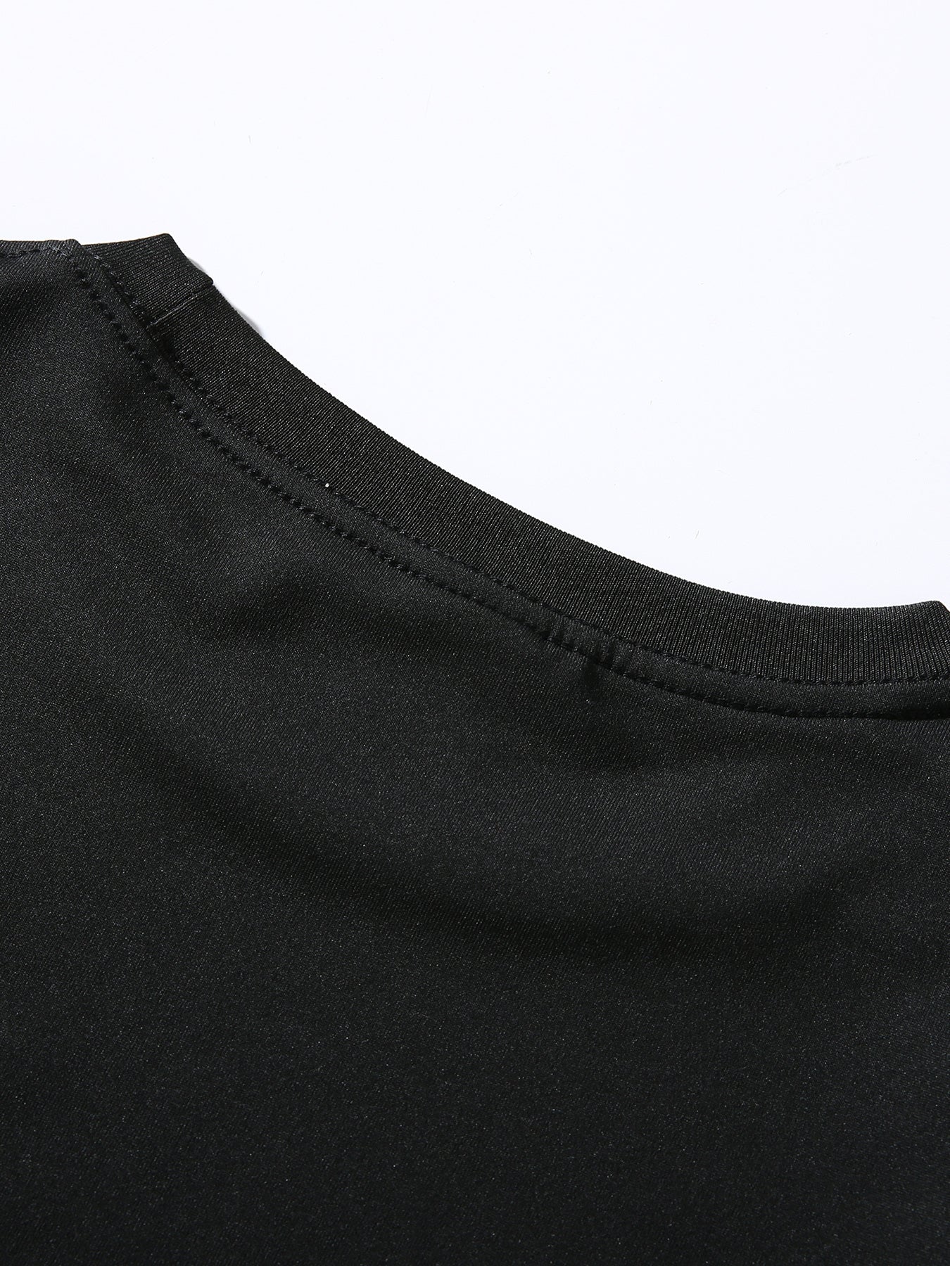 Color Matching Fake Two Men's Casual Loose Long-sleeved - Line Figure Printing T-shirts
