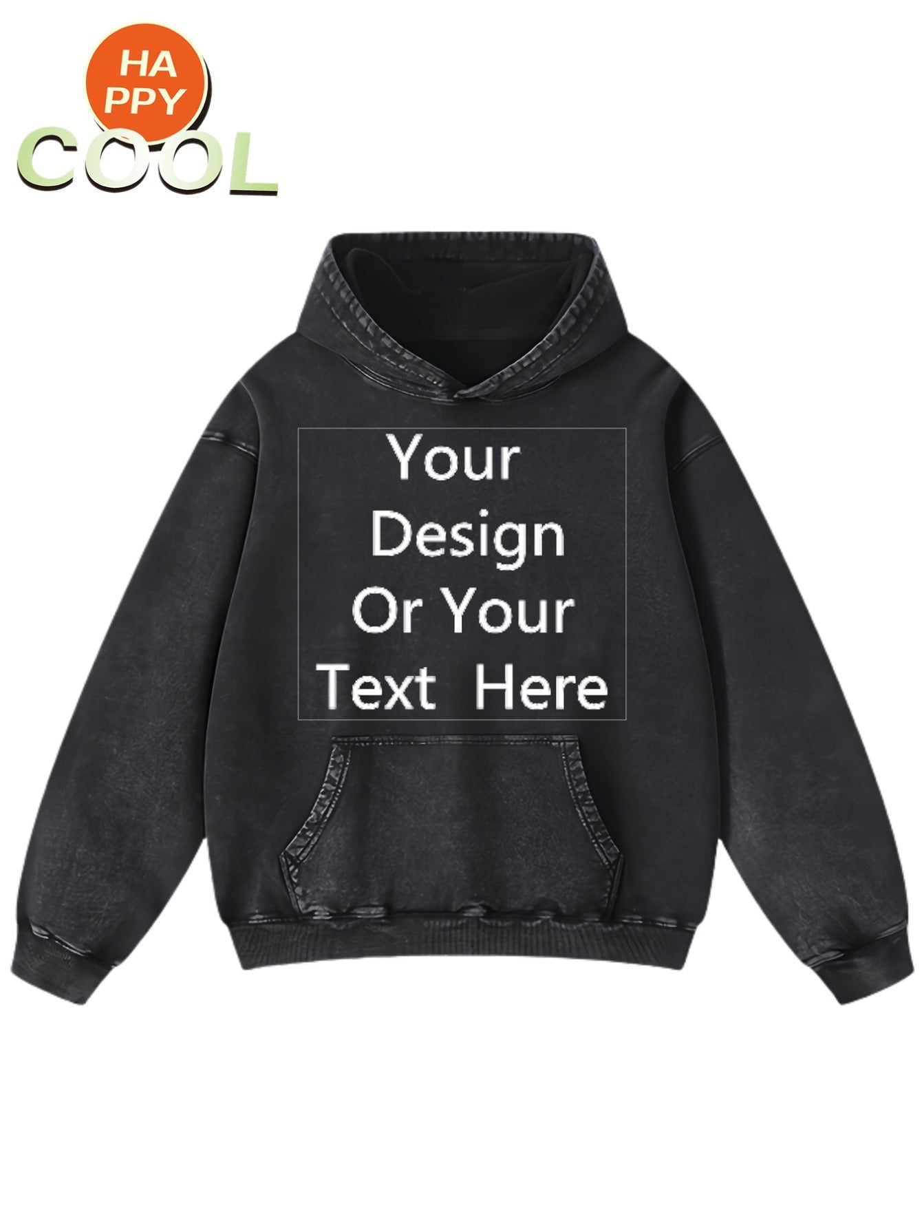Custom Washed Unisex Hoodie For Lover Gift Thickened Customizable Men'S Pure Pocket Hoodie