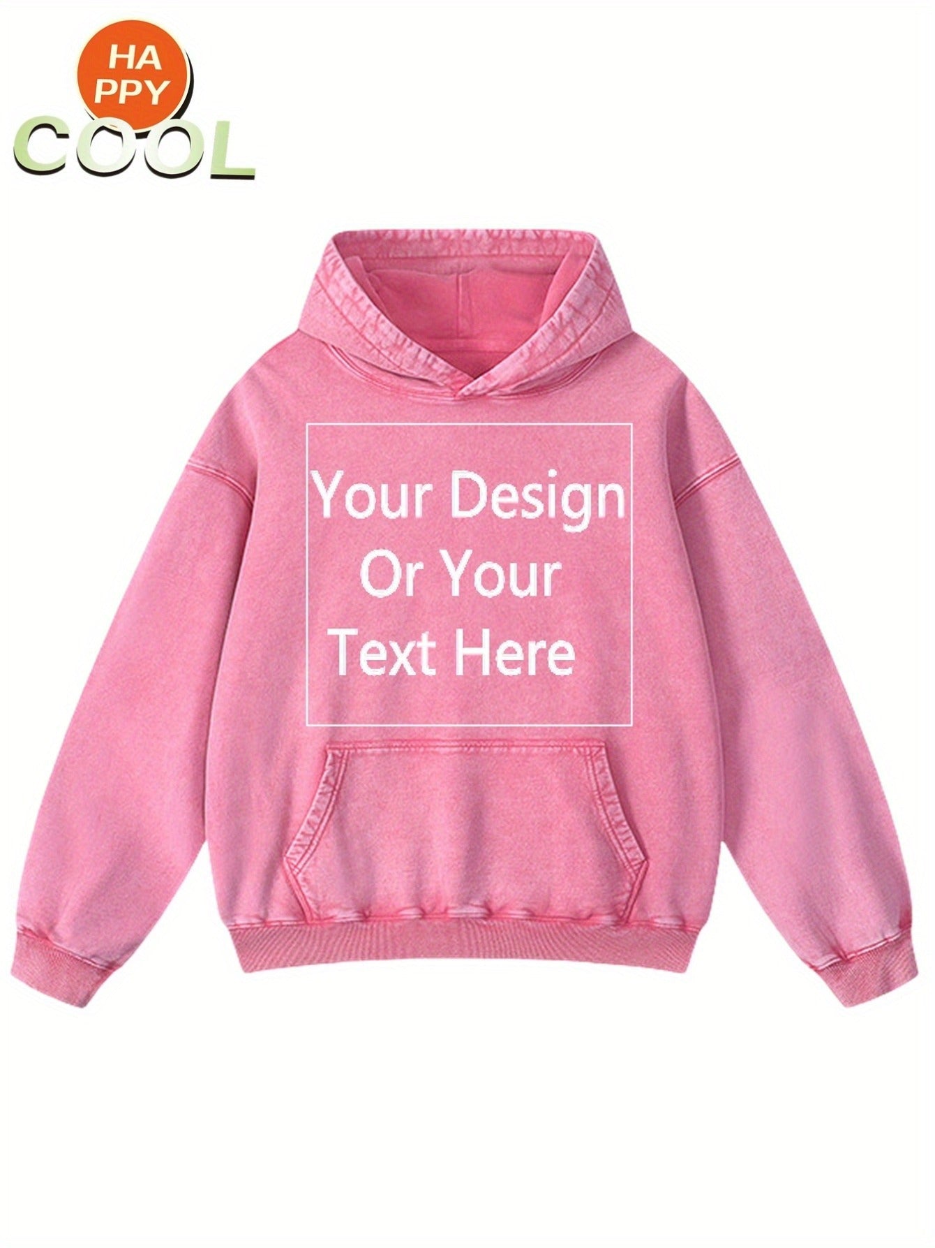 Custom Washed Unisex Hoodie For Lover Gift Thickened Customizable Men'S Pure Pocket Hoodie