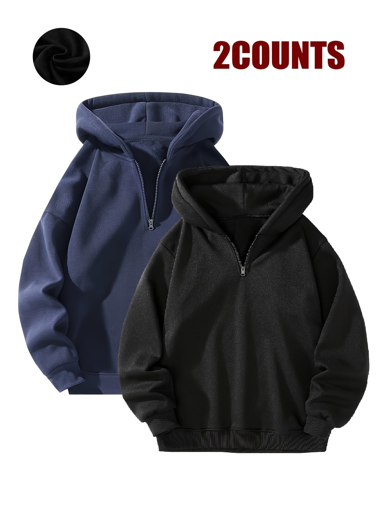 2pcs Couple's Hoodies 2pcs Cozy Couple's Matching Hooded Sweatshirts