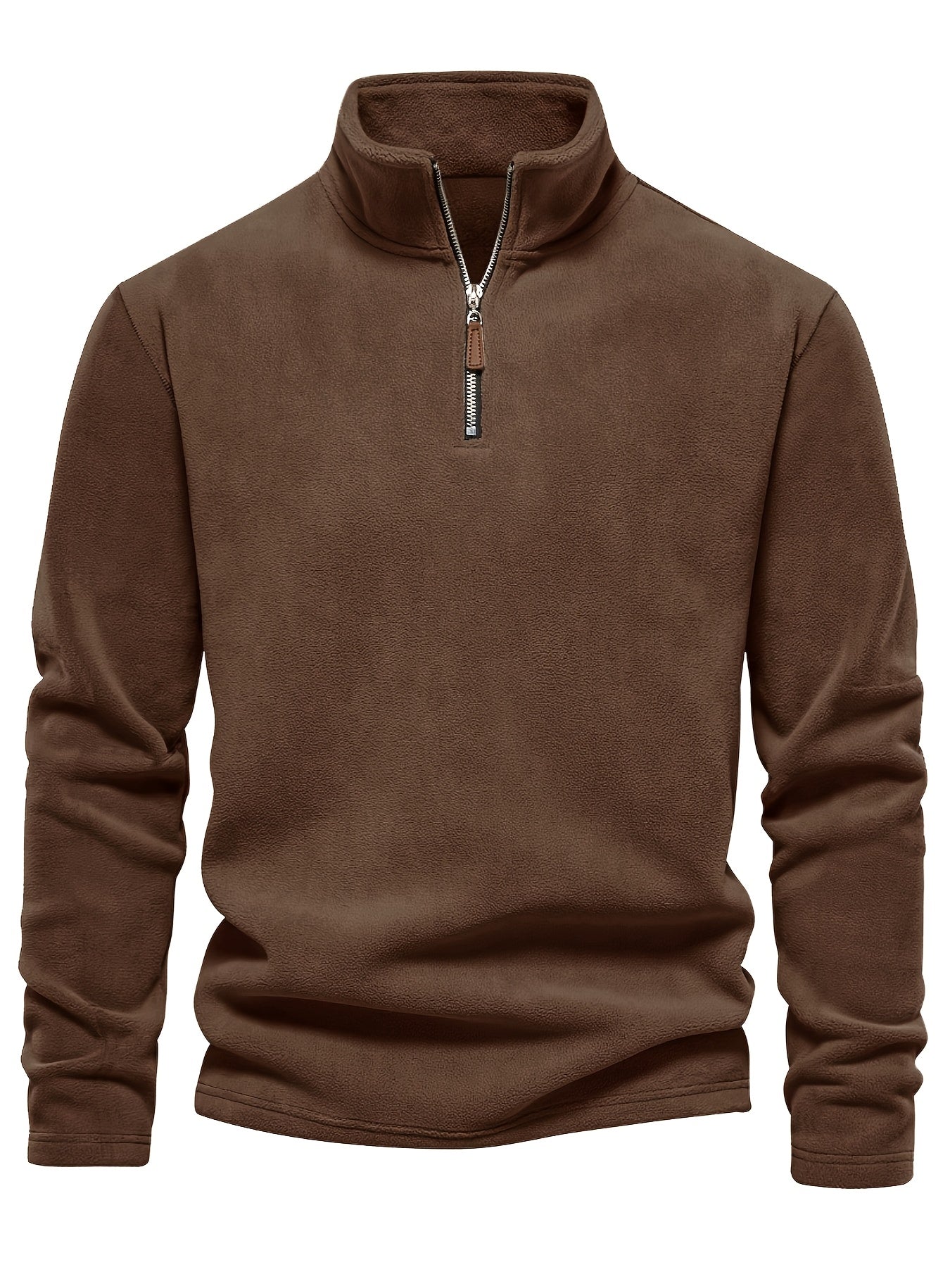 Men'S 3pcs Winter Fleece Half-Zip Pullover Set - Stand Collar Long Sleeve Casual Sweatshirts, Machine Washable