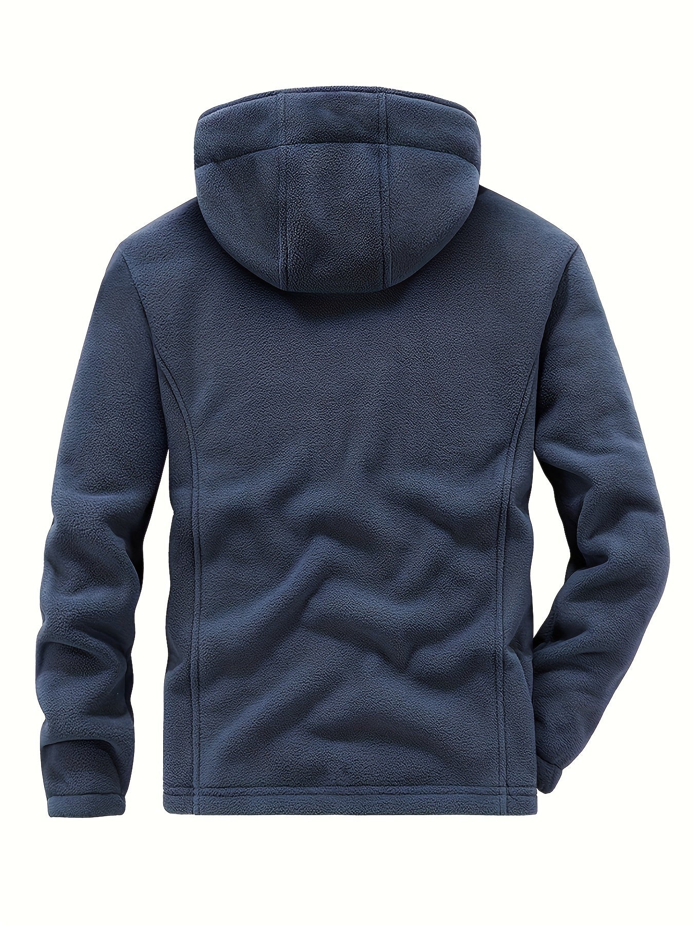 Men'S Casual Hooded Jacket, Polyester Long Sleeve Zip Up Hoodie with Pockets