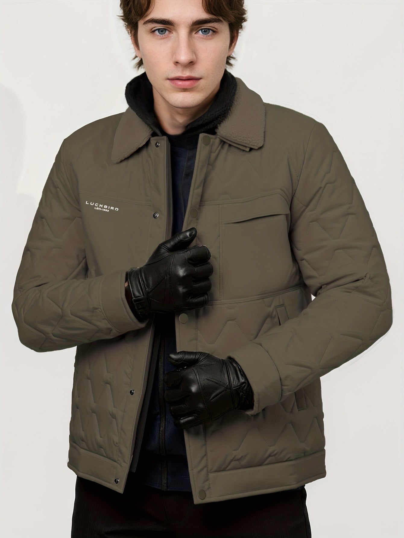 Winter Short-Length Winter Coat - Thickened Jacket with Full-Zip Closure