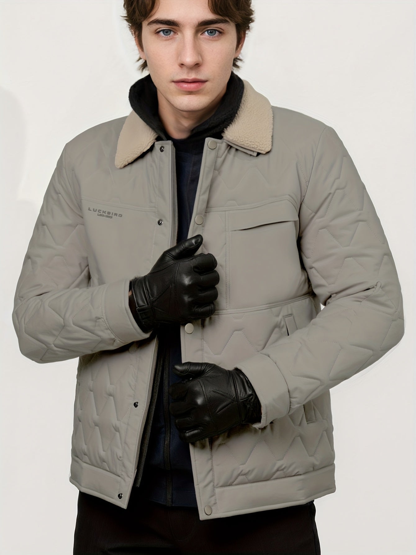 Winter Short-Length Winter Coat - Thickened Jacket with Full-Zip Closure