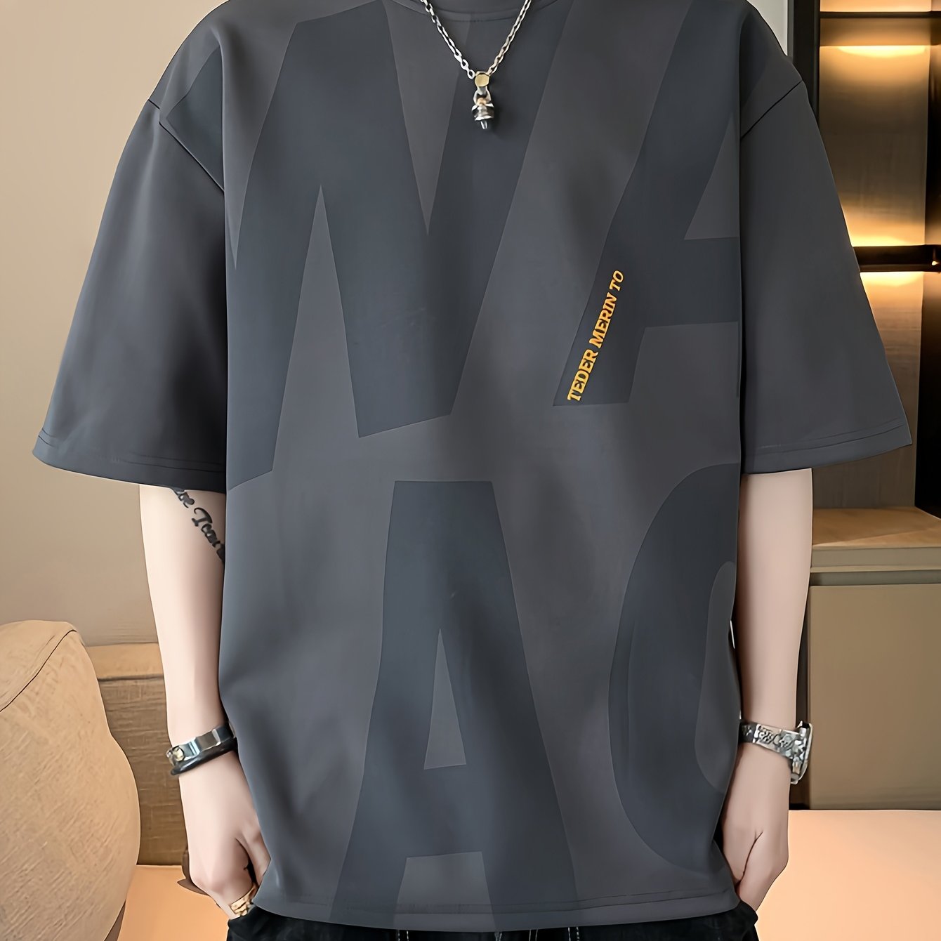 Men's Loose Fit Summer Graphic T-Shirt - \