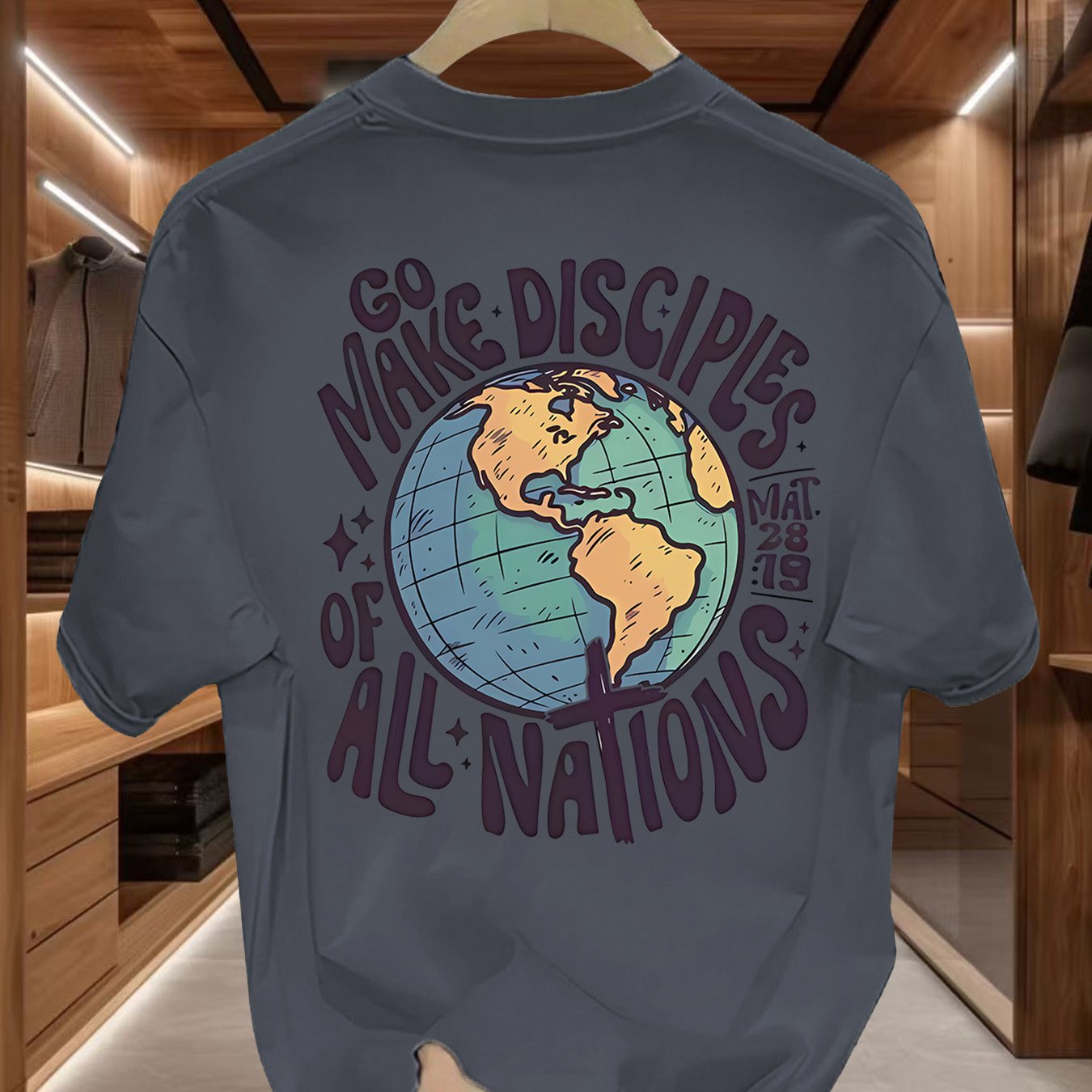 Men's Global Mission T-Shirt - Beige World Peace Tee with \