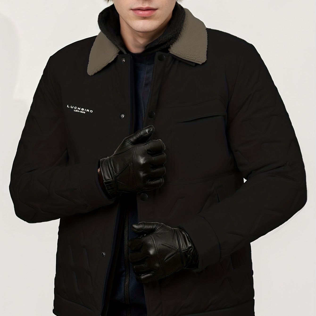Winter Short-Length Winter Coat - Thickened Jacket with Full-Zip Closure
