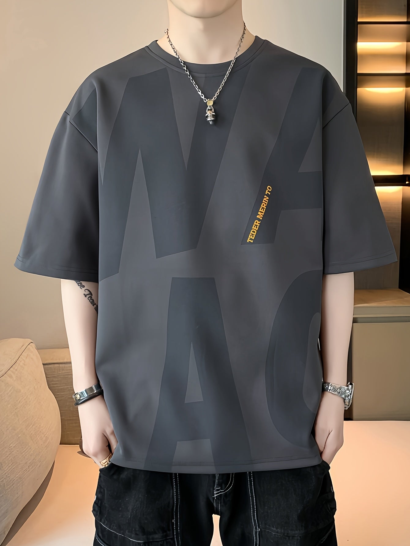 Men's Loose Fit Summer Graphic T-Shirt - \