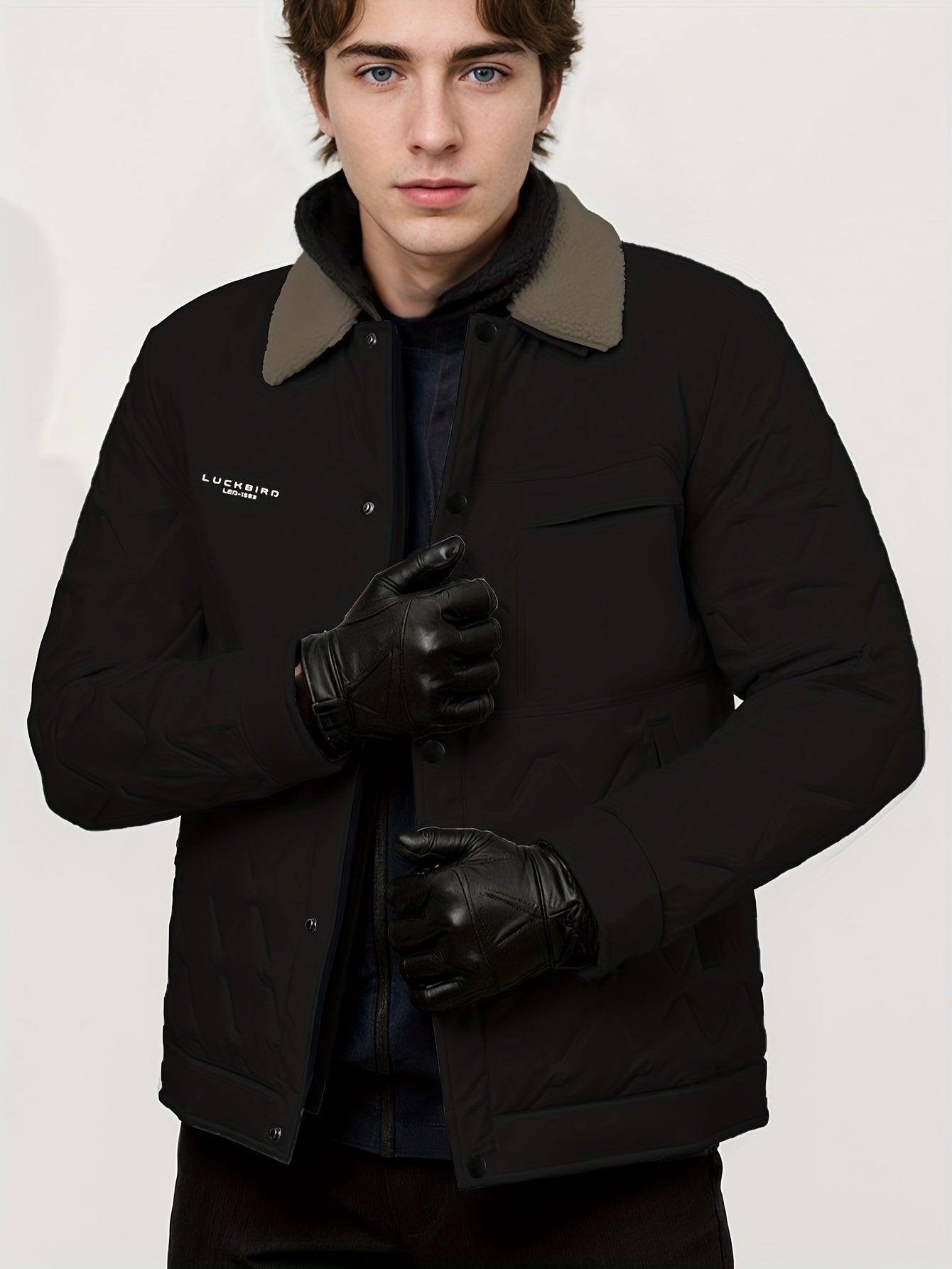 Winter Short-Length Winter Coat - Thickened Jacket with Full-Zip Closure