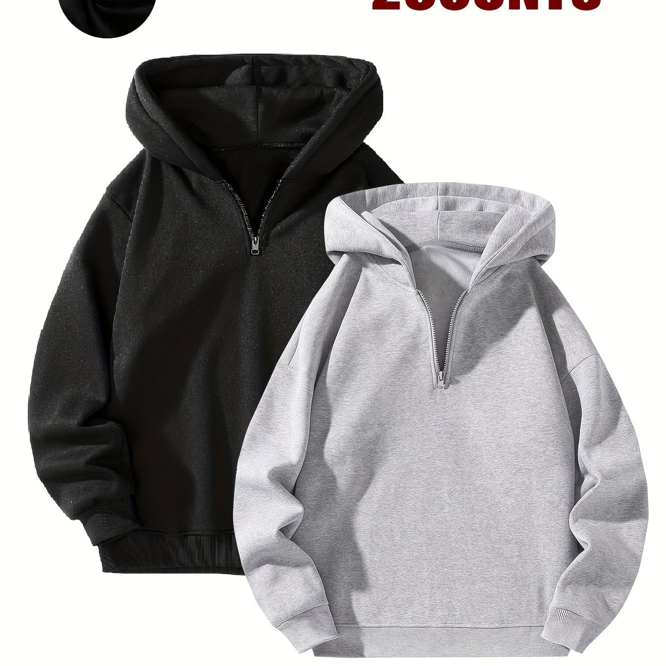 2pcs Couple's Hoodies 2pcs Cozy Couple's Matching Hooded Sweatshirts