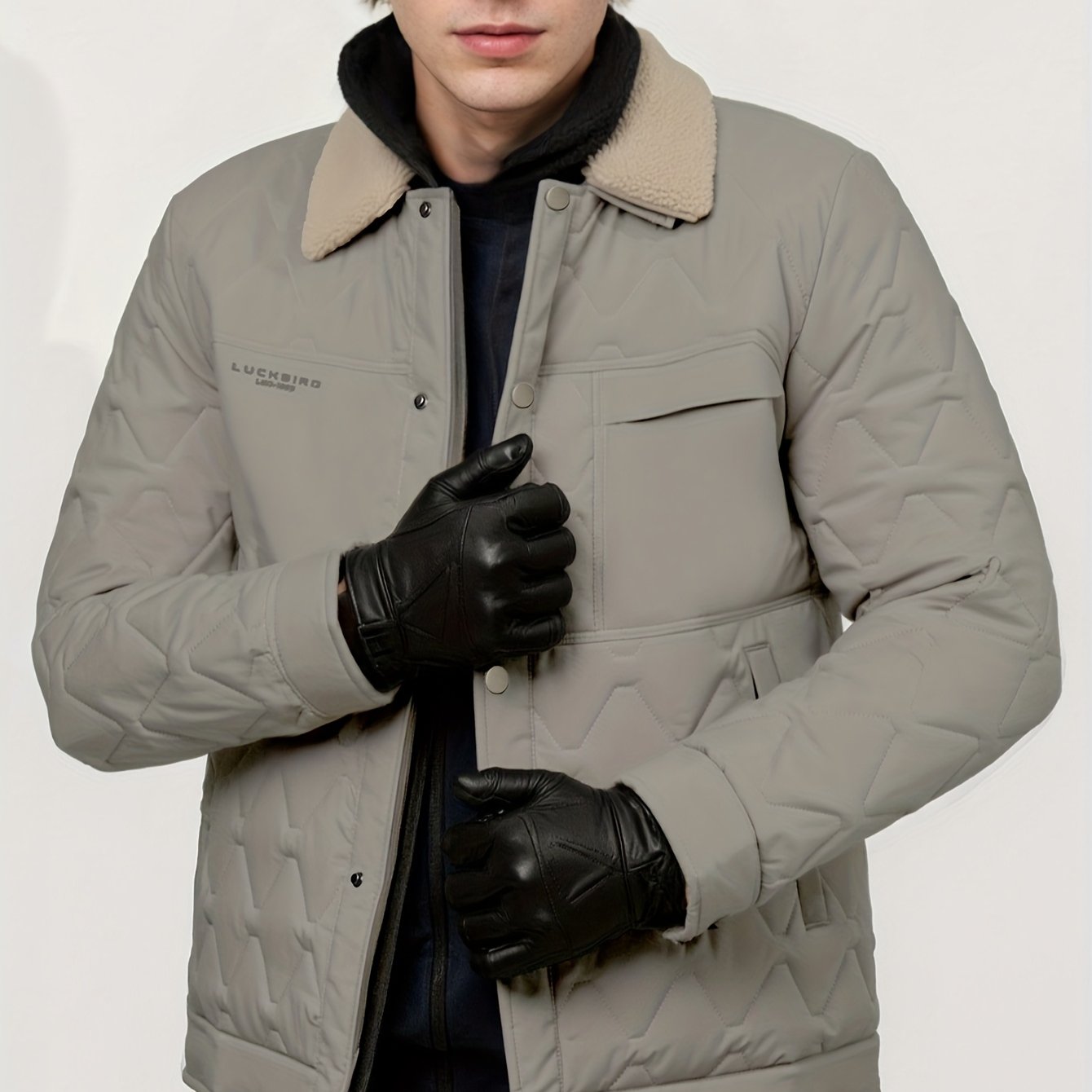Winter Short-Length Winter Coat - Thickened Jacket with Full-Zip Closure