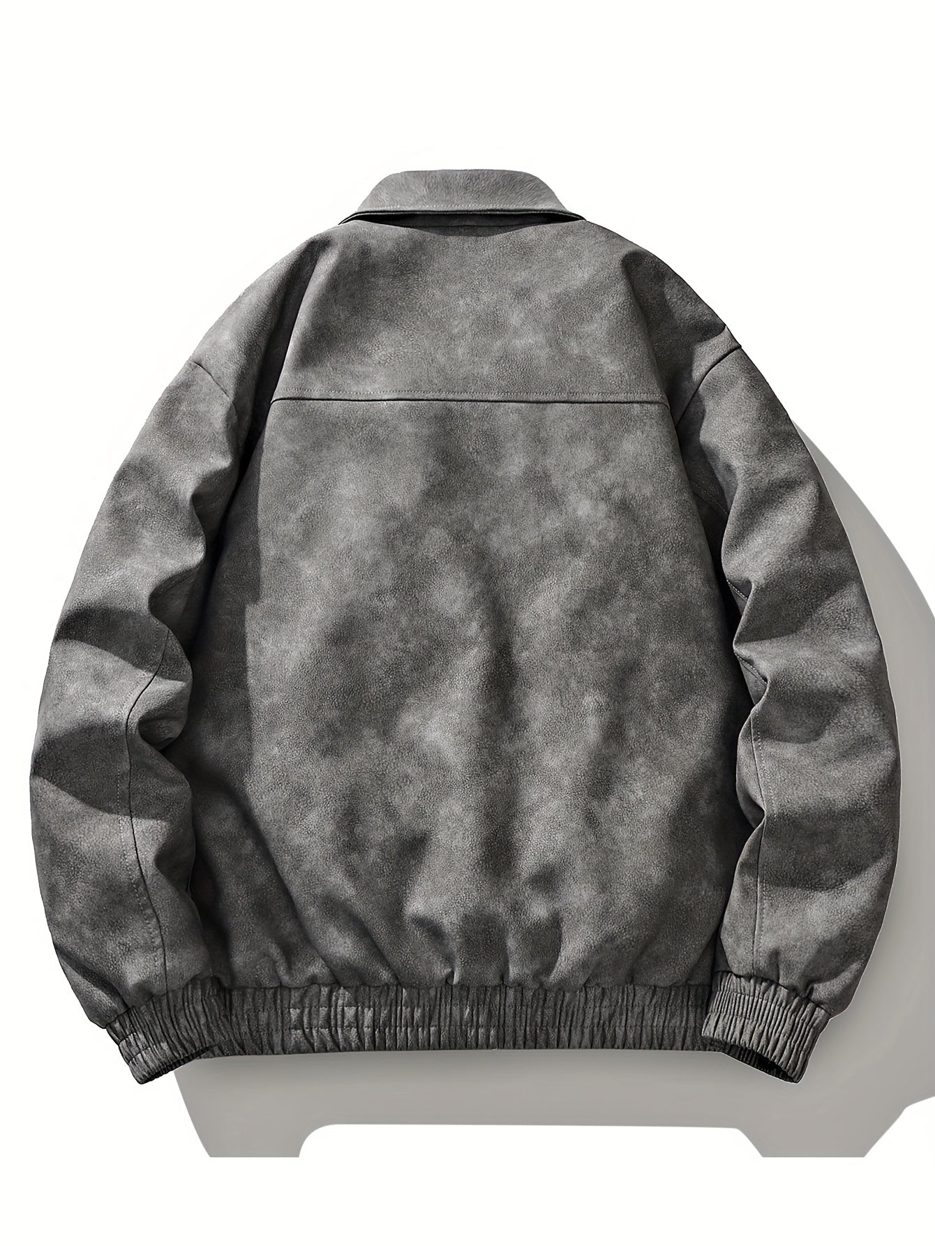 Men'S Vintage Motorcycle Jacket - Full-Zip Biker Coat with Zipper Closure, Non-Stretch Fabric