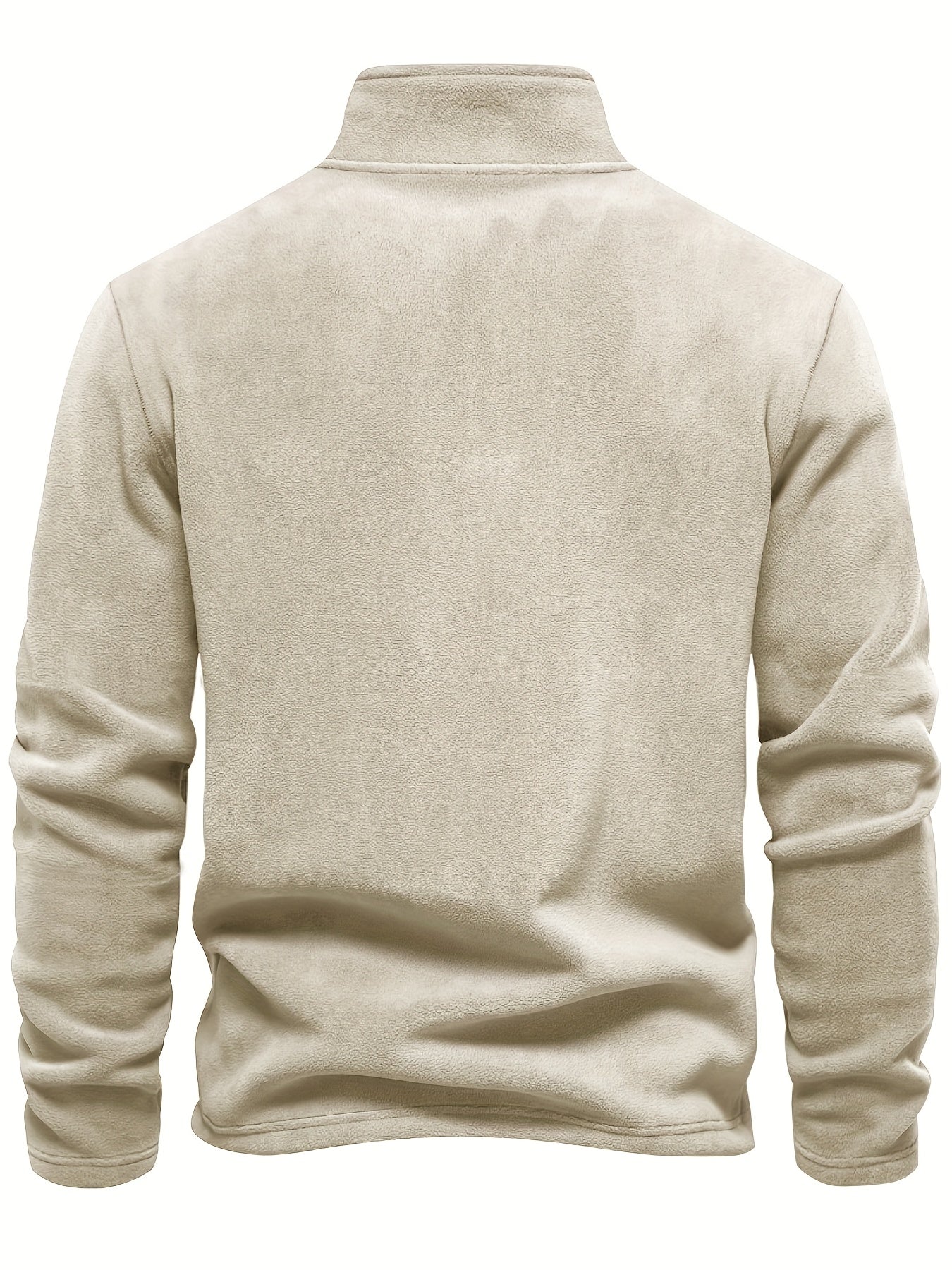 Men'S 3pcs Winter Fleece Half-Zip Pullover Set - Stand Collar Long Sleeve Casual Sweatshirts, Machine Washable