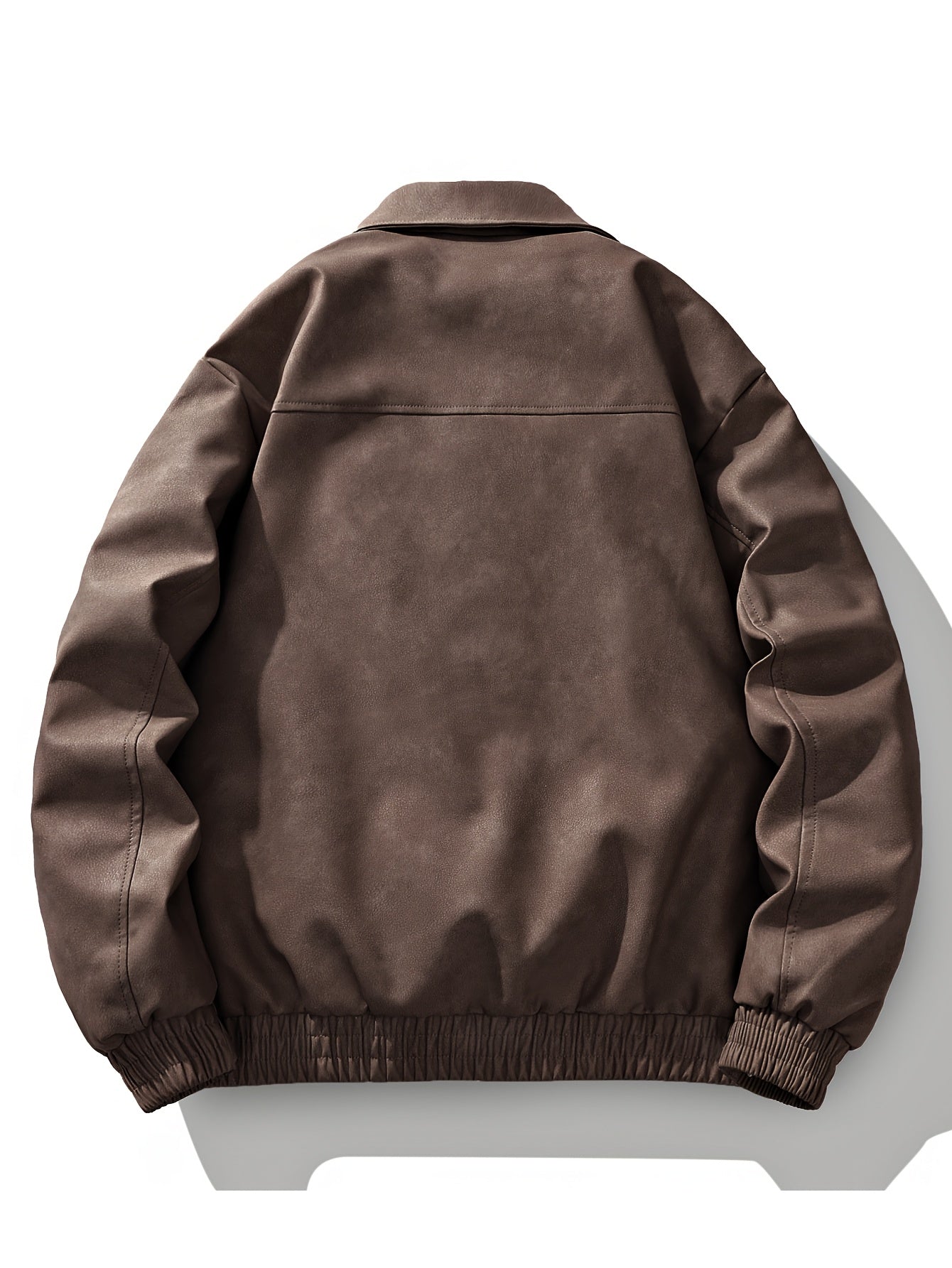 Men'S Vintage Motorcycle Jacket - Full-Zip Biker Coat with Zipper Closure, Non-Stretch Fabric
