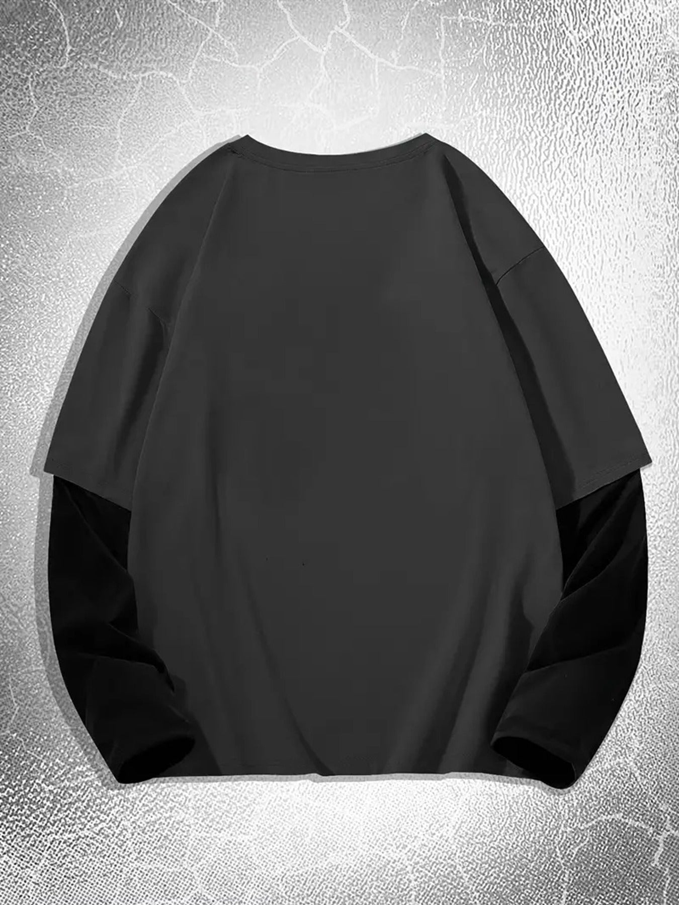 Geometric T-Shirt Polyester Men's Casual Long Sleeve T-Shirt | Geometric Print, Loose Fit, Round Neck, Machine Washable
