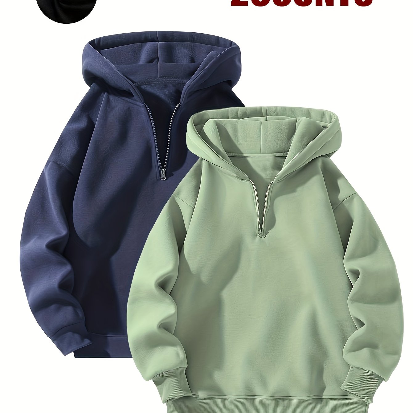 2pcs Couple's Hoodies 2pcs Cozy Couple's Matching Hooded Sweatshirts