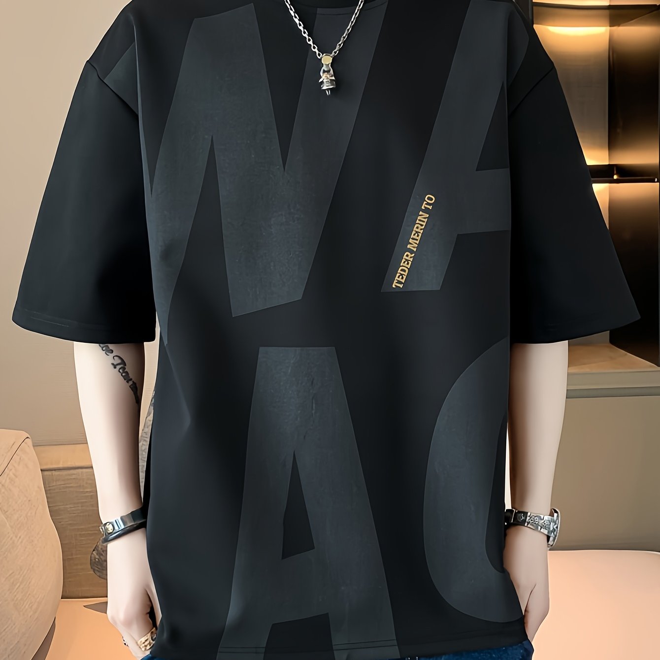 Men's Loose Fit Summer Graphic T-Shirt - \