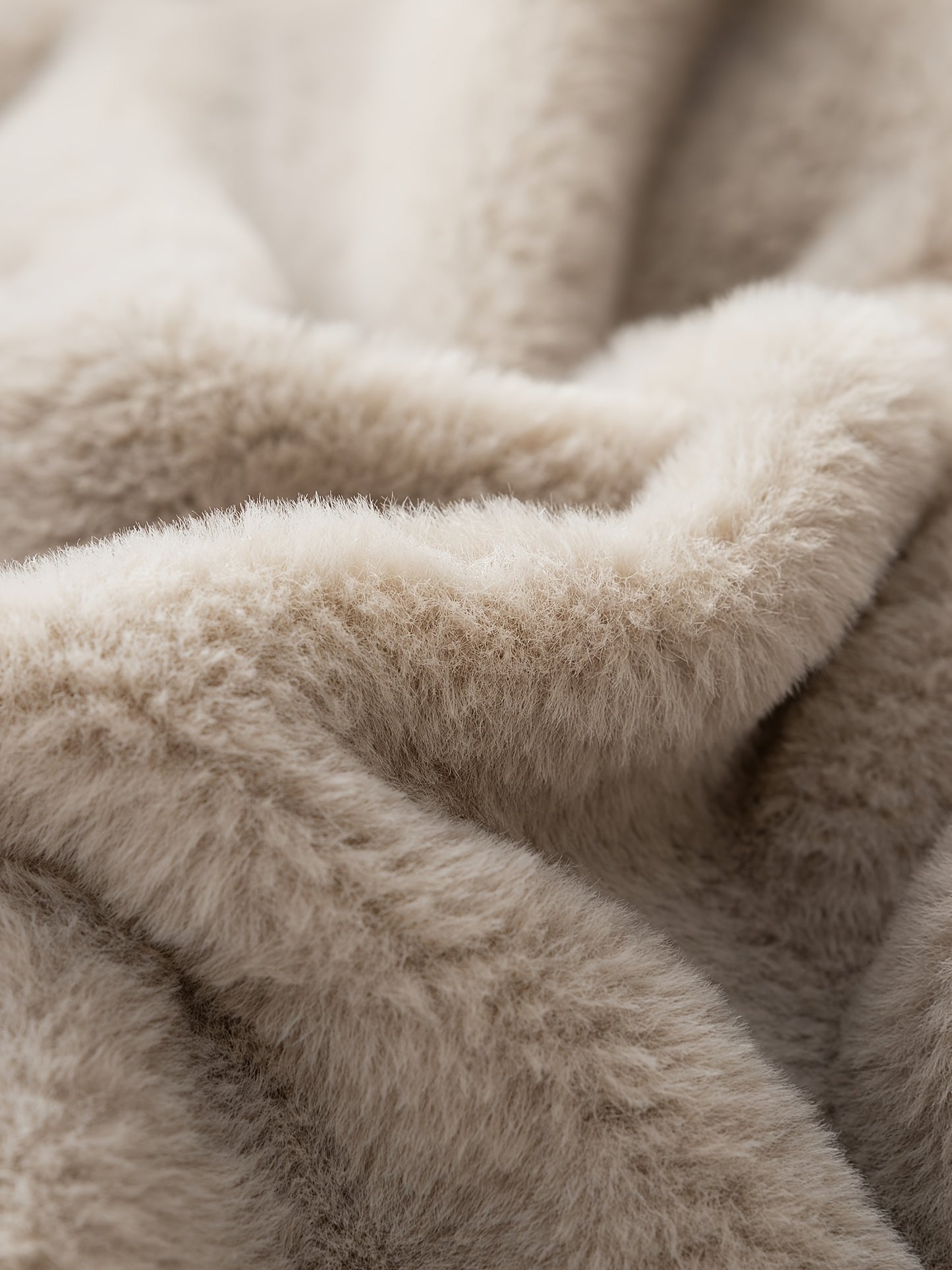 Men's Fleece Jacket with Full-Zip Closure & Fur Collar - Winter Warm Brown Coat