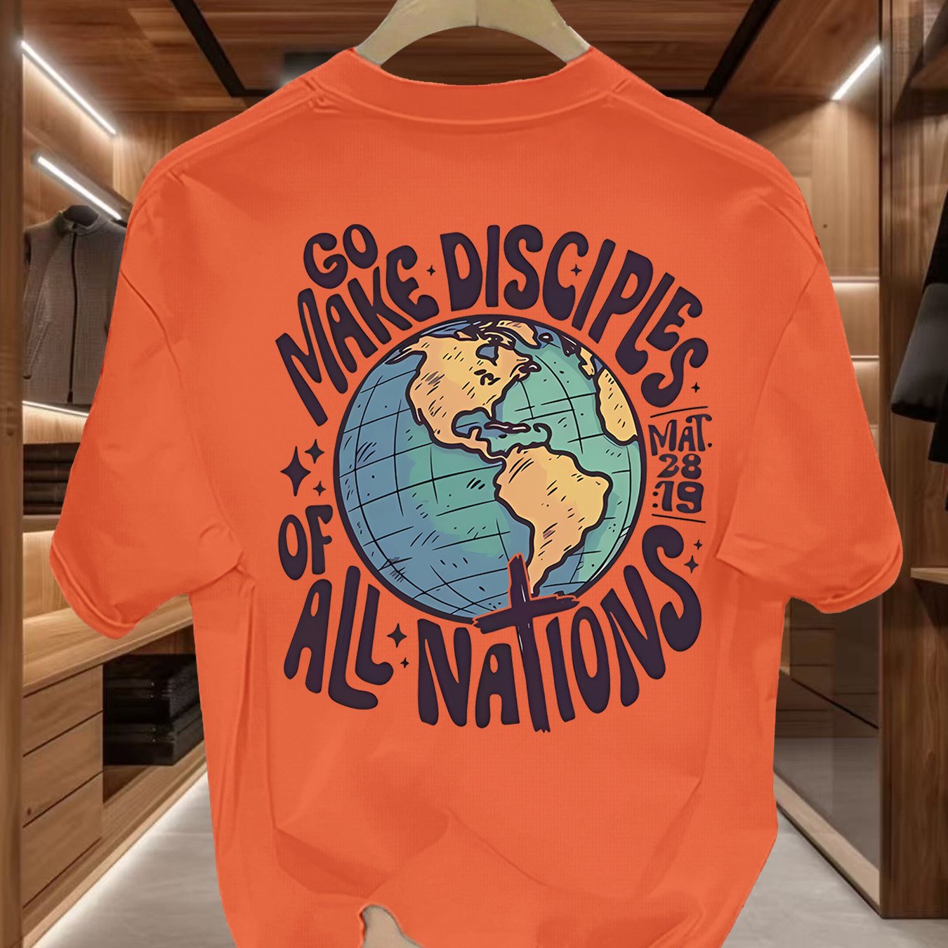 Men's Global Mission T-Shirt - Beige World Peace Tee with \