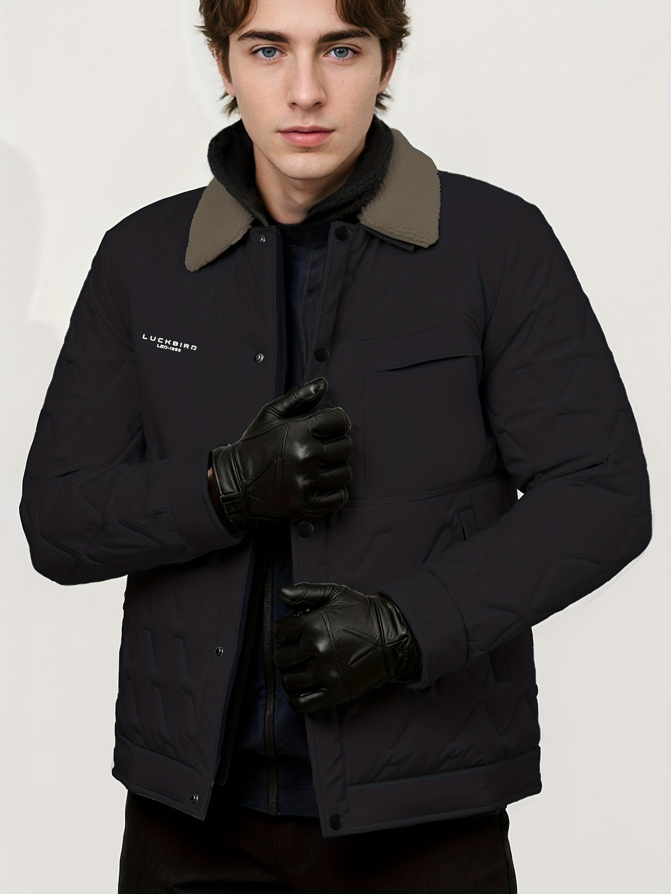 Winter Short-Length Winter Coat - Thickened Jacket with Full-Zip Closure