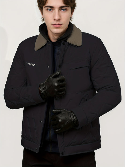 Winter Short-Length Winter Coat - Thickened Jacket with Full-Zip Closure