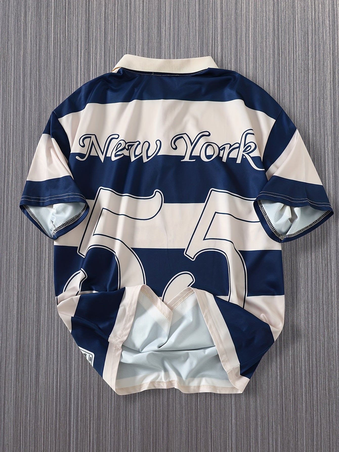 The 2025 New Blue And White Striped Short-Sleeve Polo Shirt Features a Stylish Collar Design