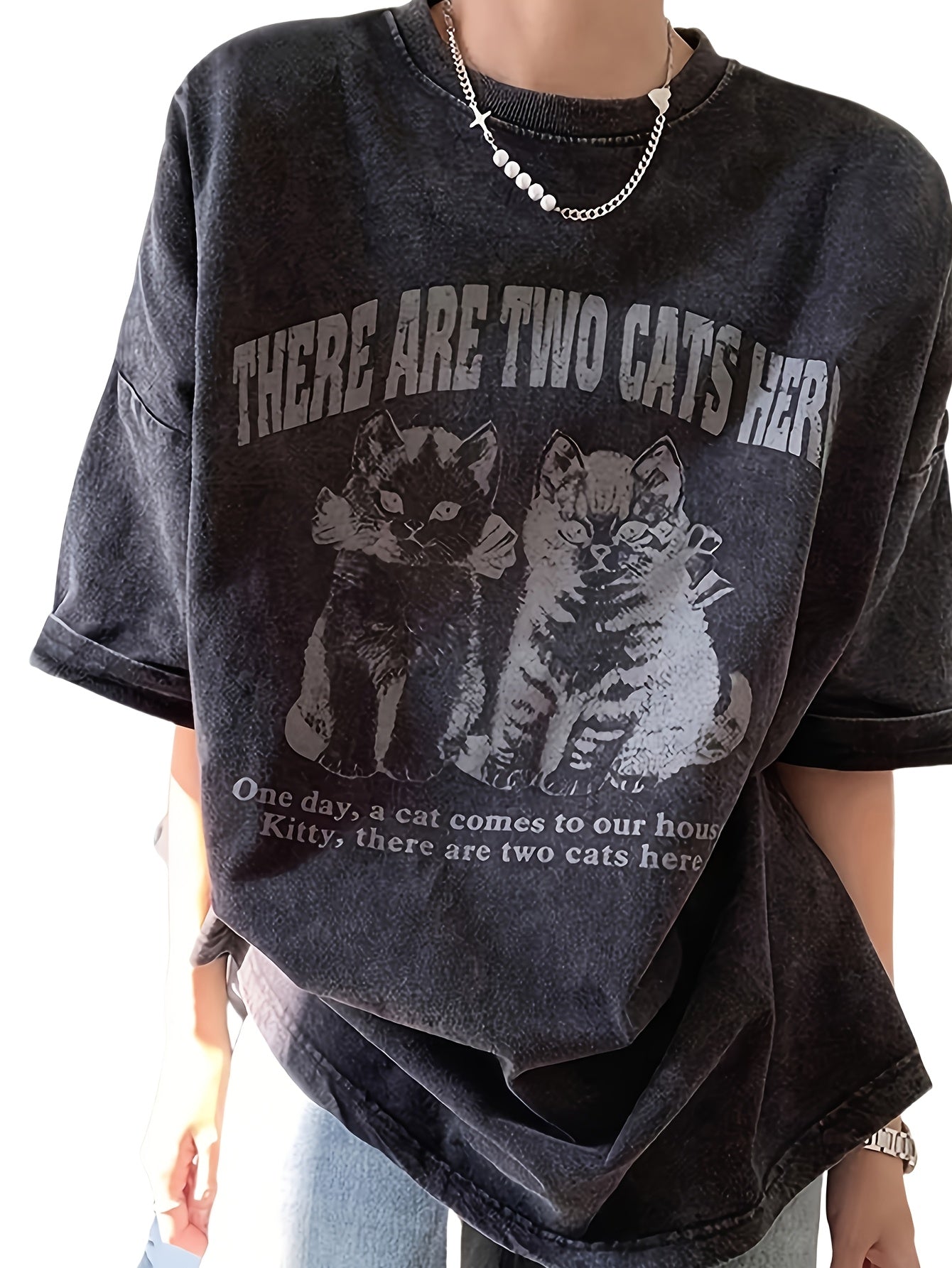 Vintage T-Shirt Retro Classic Vintage Black Washed Short-Sleeve T-Shirt | Essential for Summer