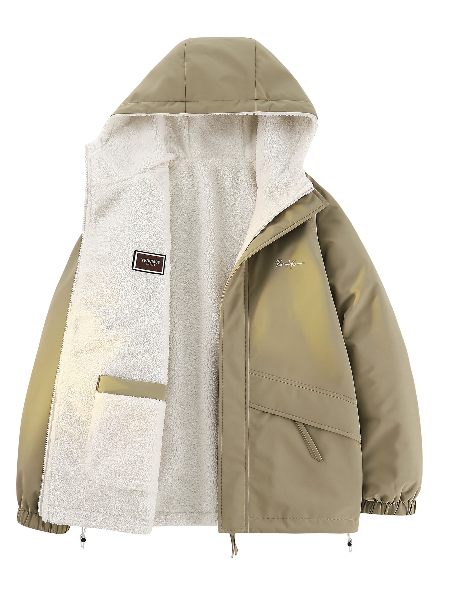 Men's and Unisex Reversible Hooded Jacket - Zip Closure, Flap Front Design