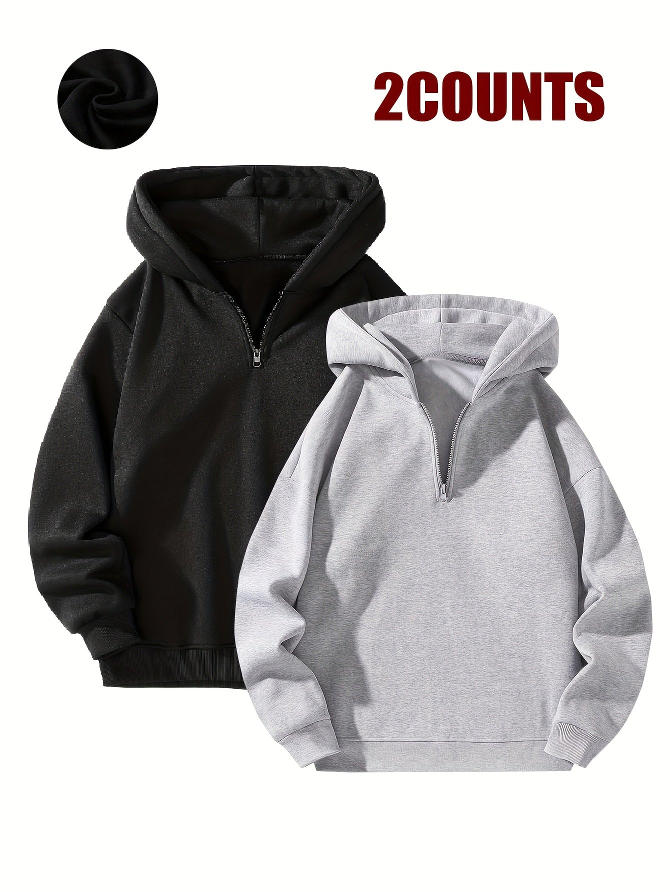 2pcs Couple's Hoodies 2pcs Cozy Couple's Matching Hooded Sweatshirts