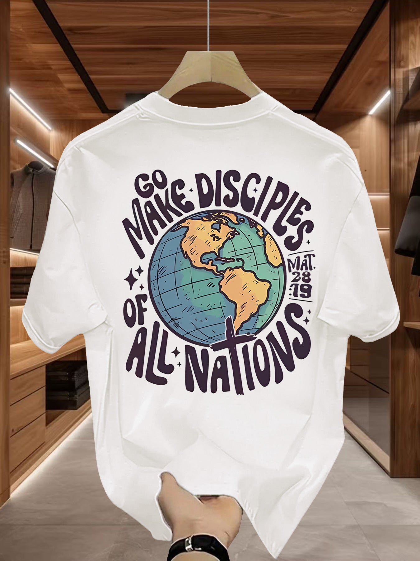 Men's Global Mission T-Shirt - Beige World Peace Tee with \
