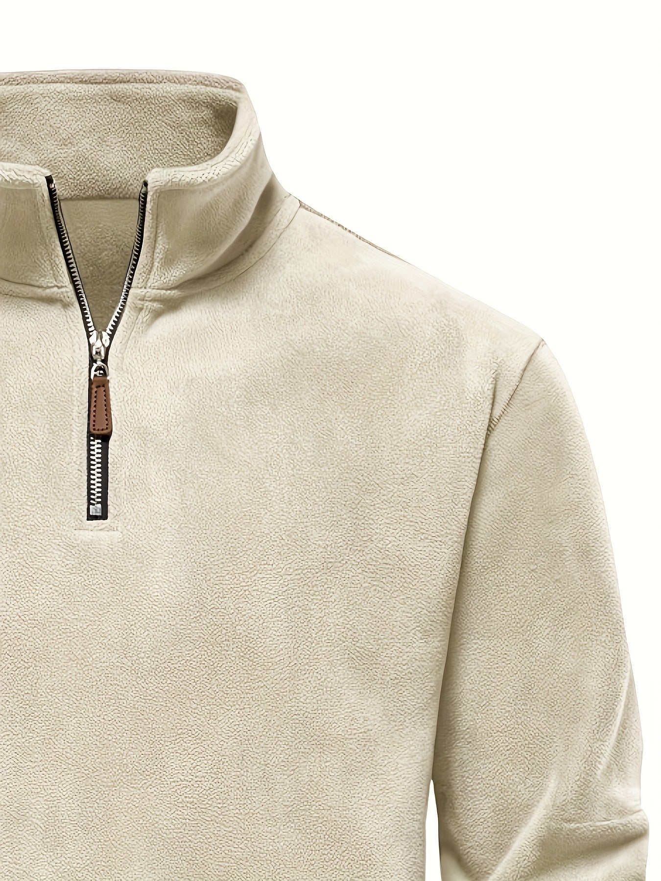 Men'S 3pcs Winter Fleece Half-Zip Pullover Set - Stand Collar Long Sleeve Casual Sweatshirts, Machine Washable