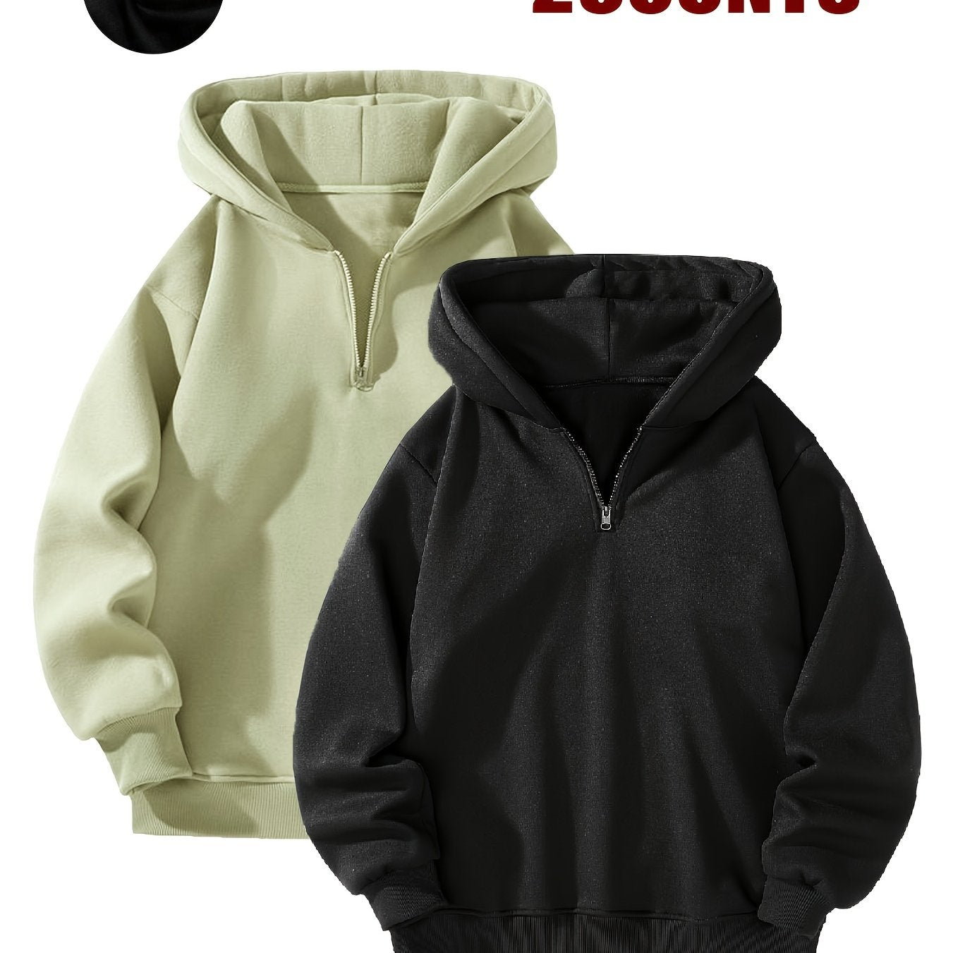 2pcs Couple's Hoodies 2pcs Cozy Couple's Matching Hooded Sweatshirts
