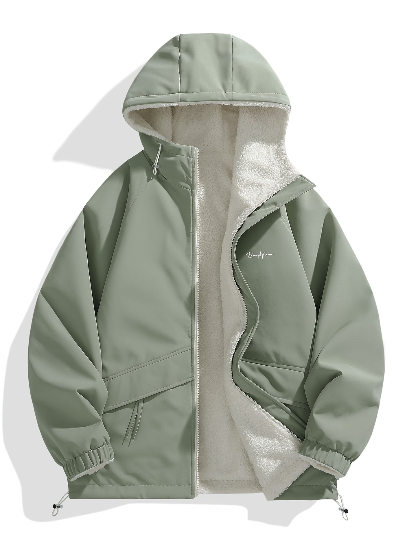 Men's and Unisex Reversible Hooded Jacket - Zip Closure, Flap Front Design