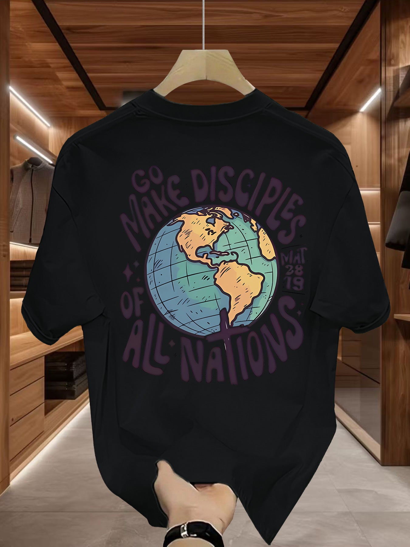 Men's Global Mission T-Shirt - Beige World Peace Tee with \