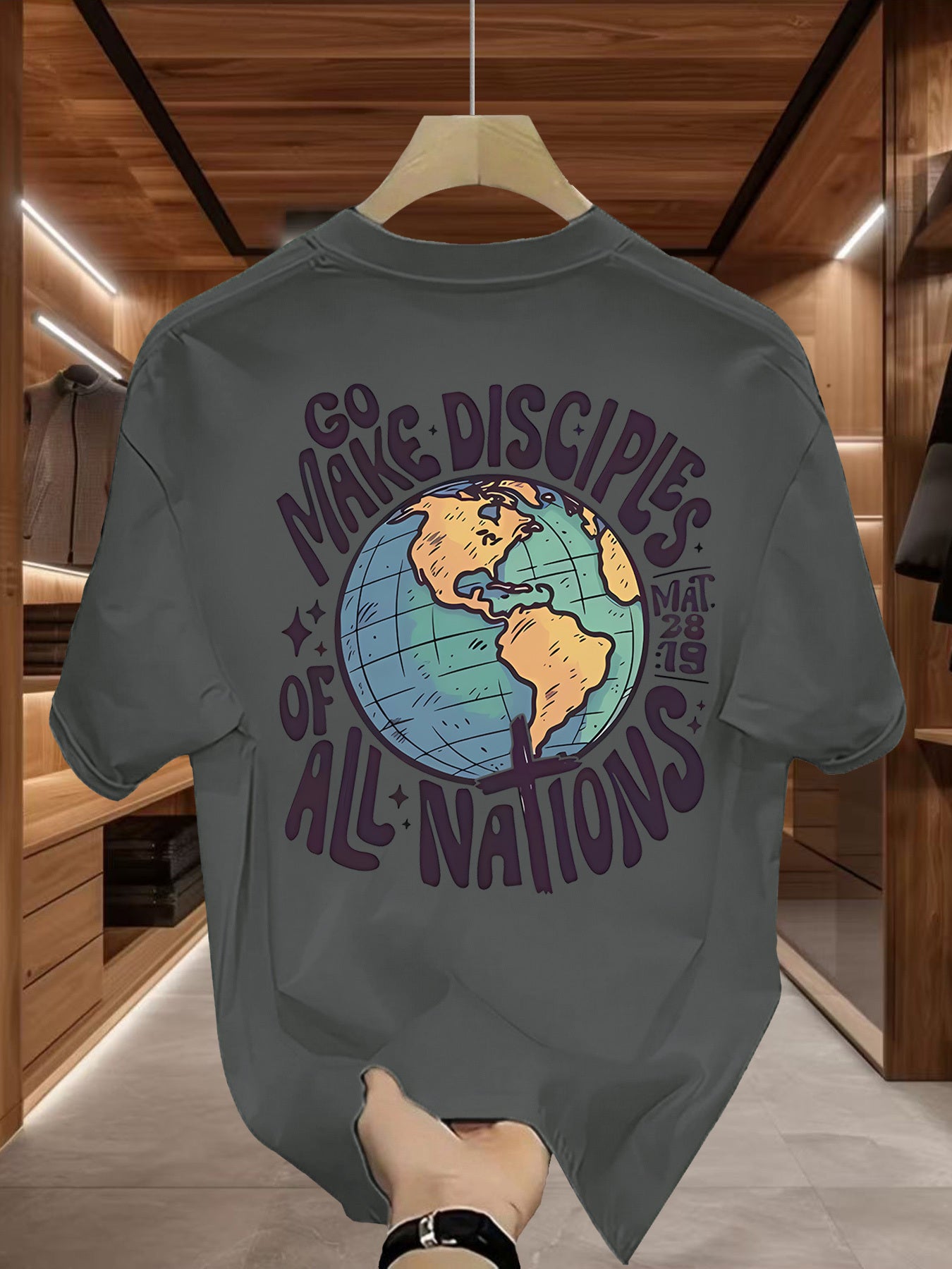Men's Global Mission T-Shirt - Beige World Peace Tee with \