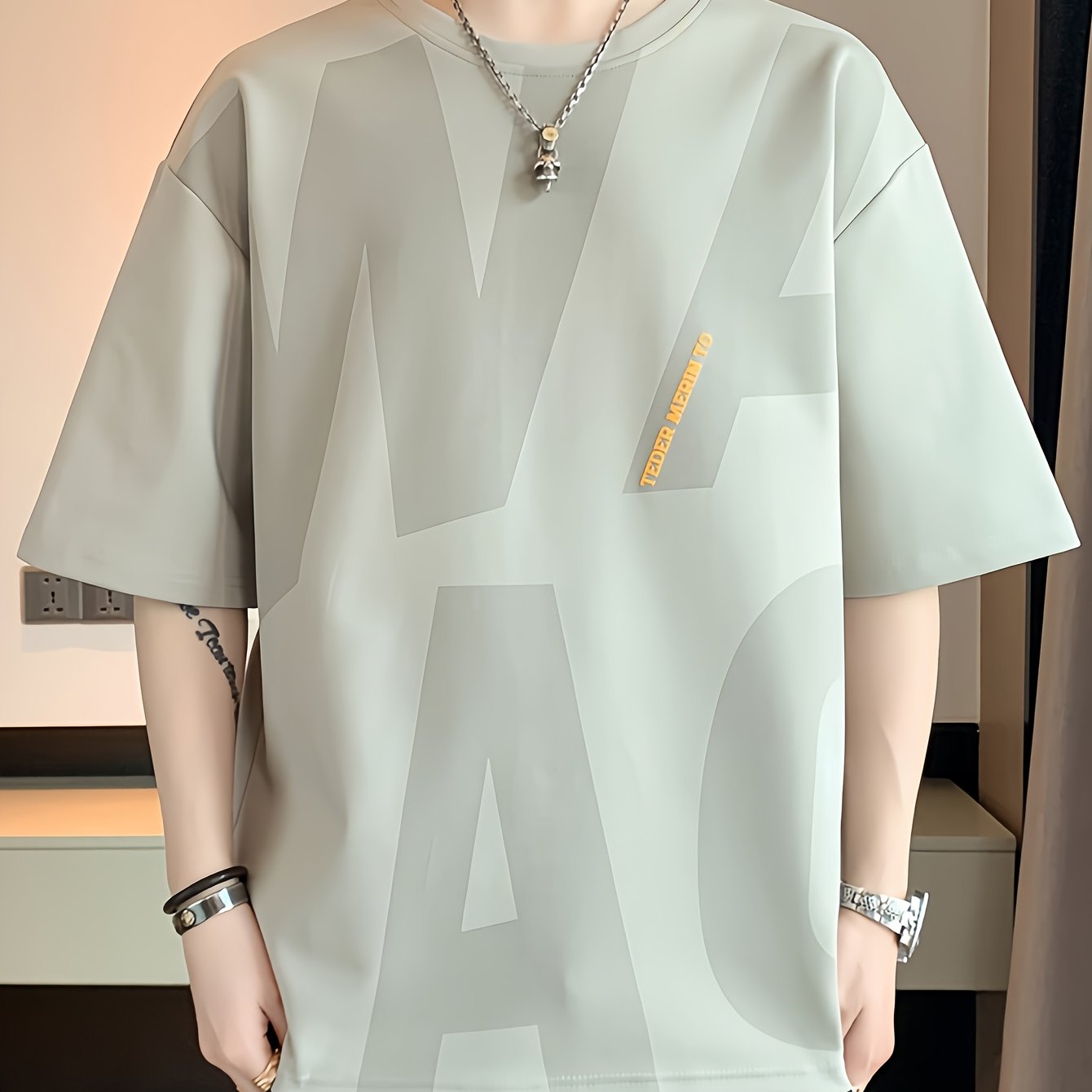 Men's Loose Fit Summer Graphic T-Shirt - \