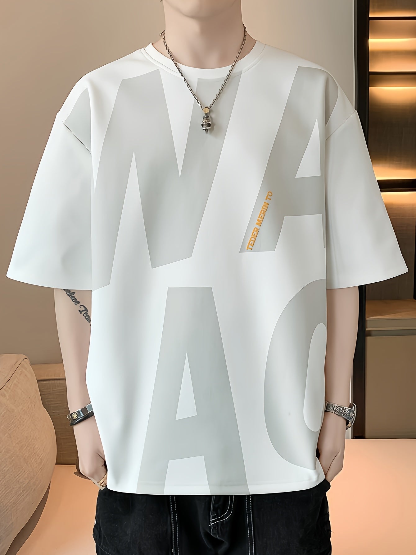 Men's Loose Fit Summer Graphic T-Shirt - \