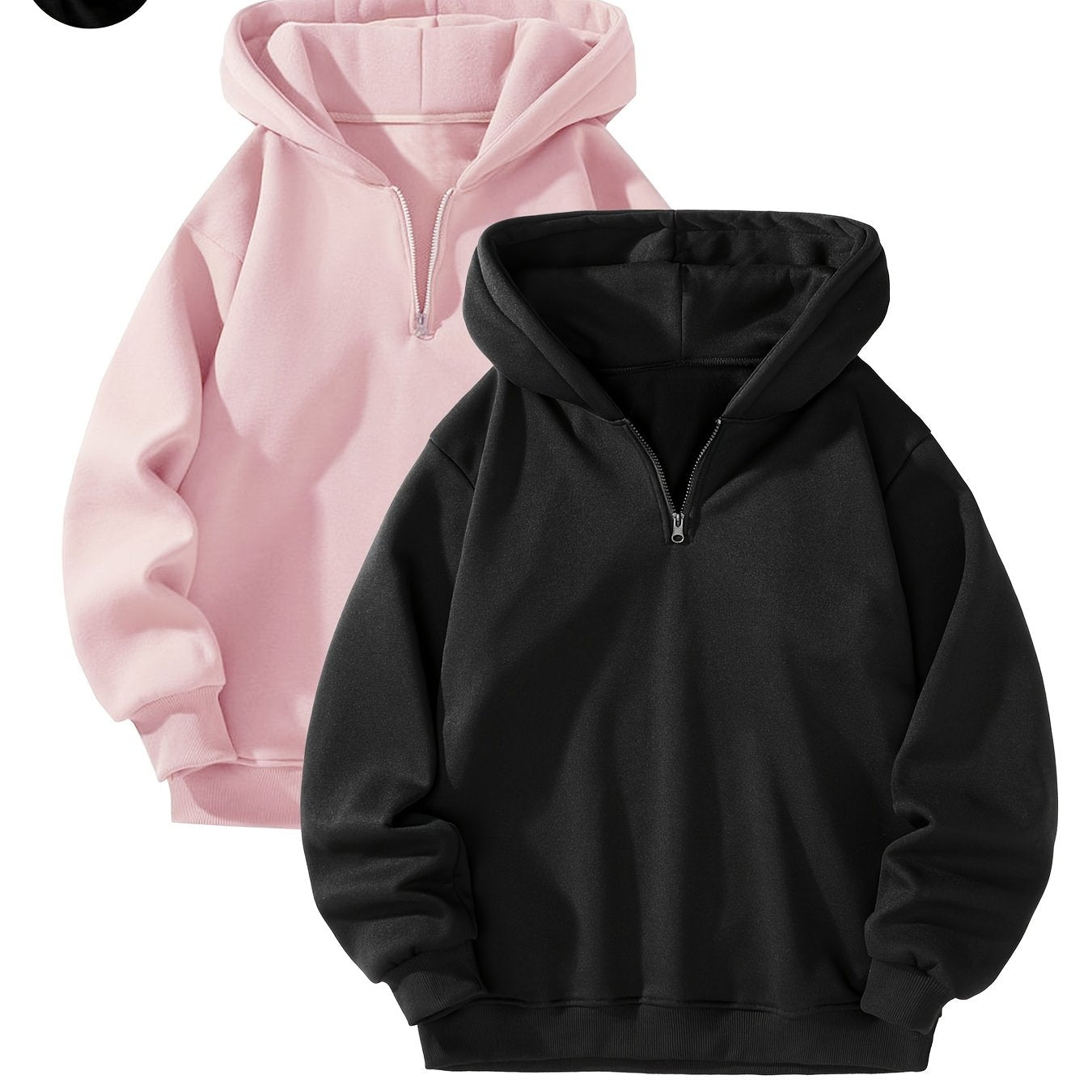 2pcs Couple's Hoodies 2pcs Cozy Couple's Matching Hooded Sweatshirts