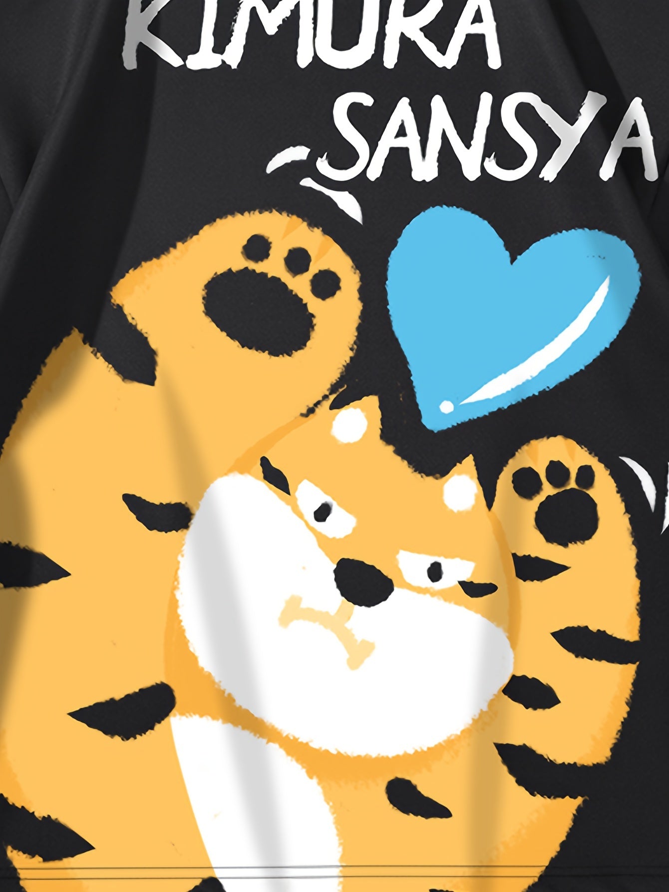 KIMURA SANSYA Couple'S Matching T-Shirts - Cute Heart & Tiger Graphic