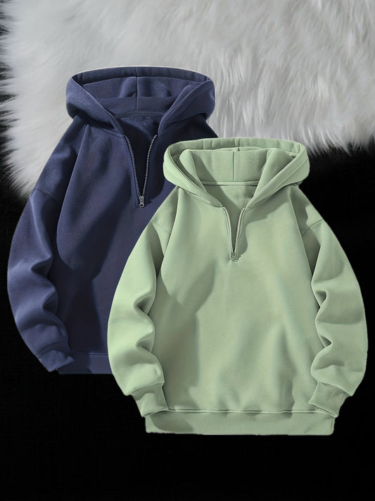 2pcs Couple's Hoodies 2pcs Cozy Couple's Matching Hooded Sweatshirts