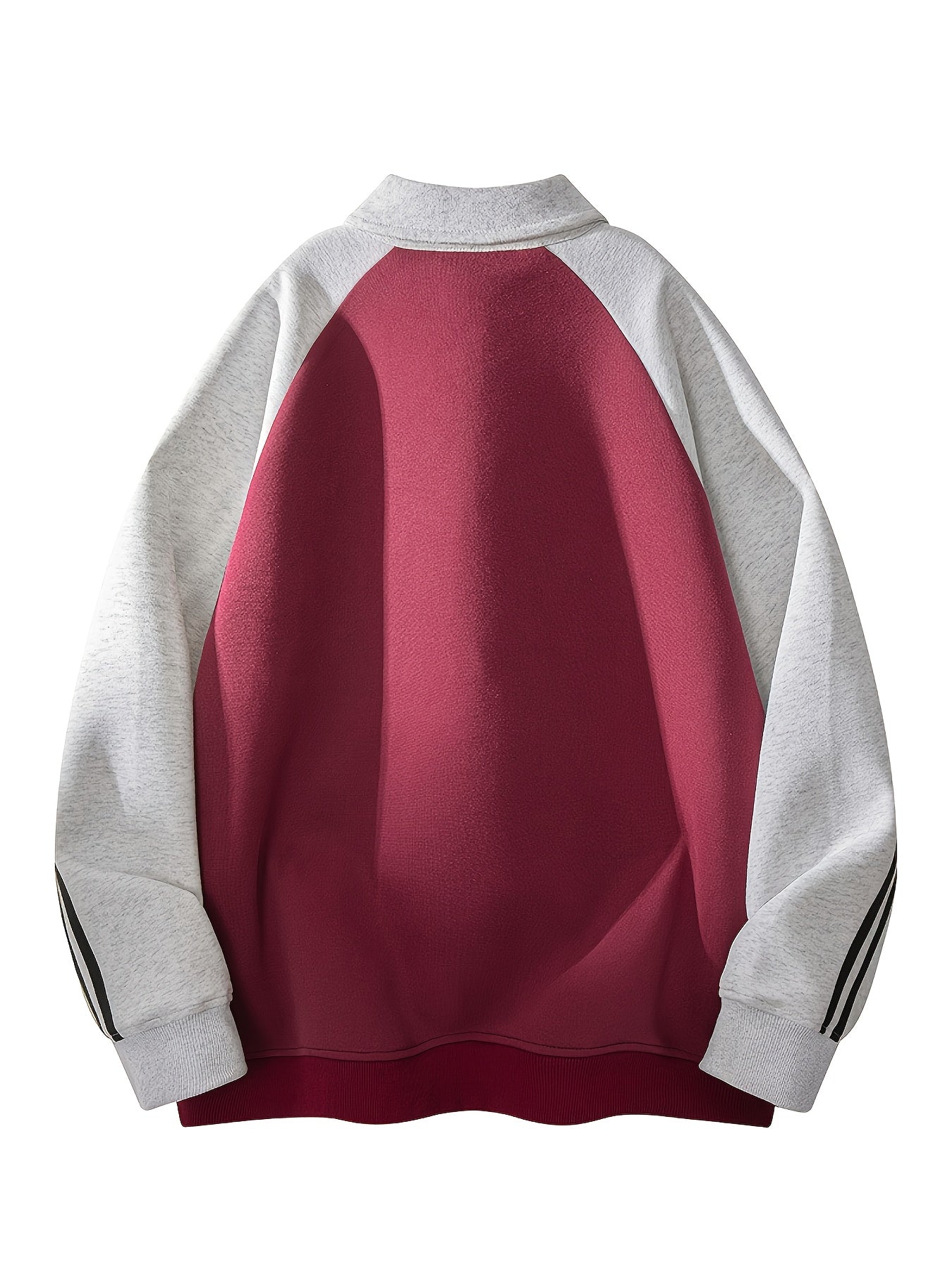 Men's & Women's Color-Block Striped Polo Shirt \u002F Loose Fit Zip-Up Hoodie with Contrast Collar