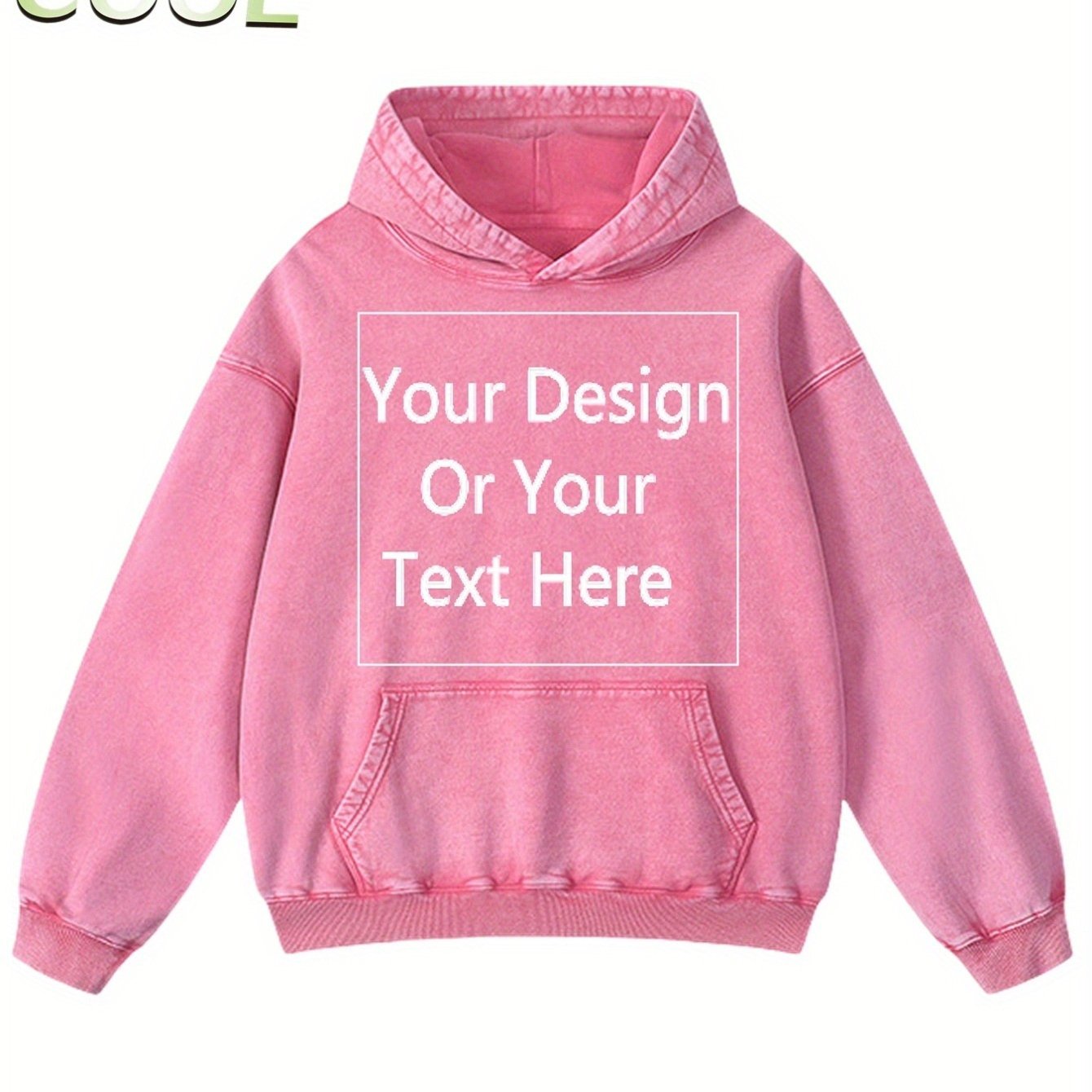 Custom Washed Unisex Hoodie For Lover Gift Thickened Customizable Men'S Pure Pocket Hoodie