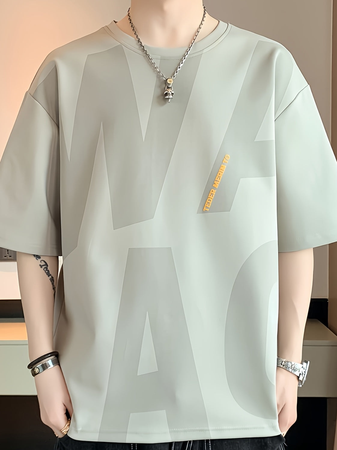Men's Loose Fit Summer Graphic T-Shirt - \