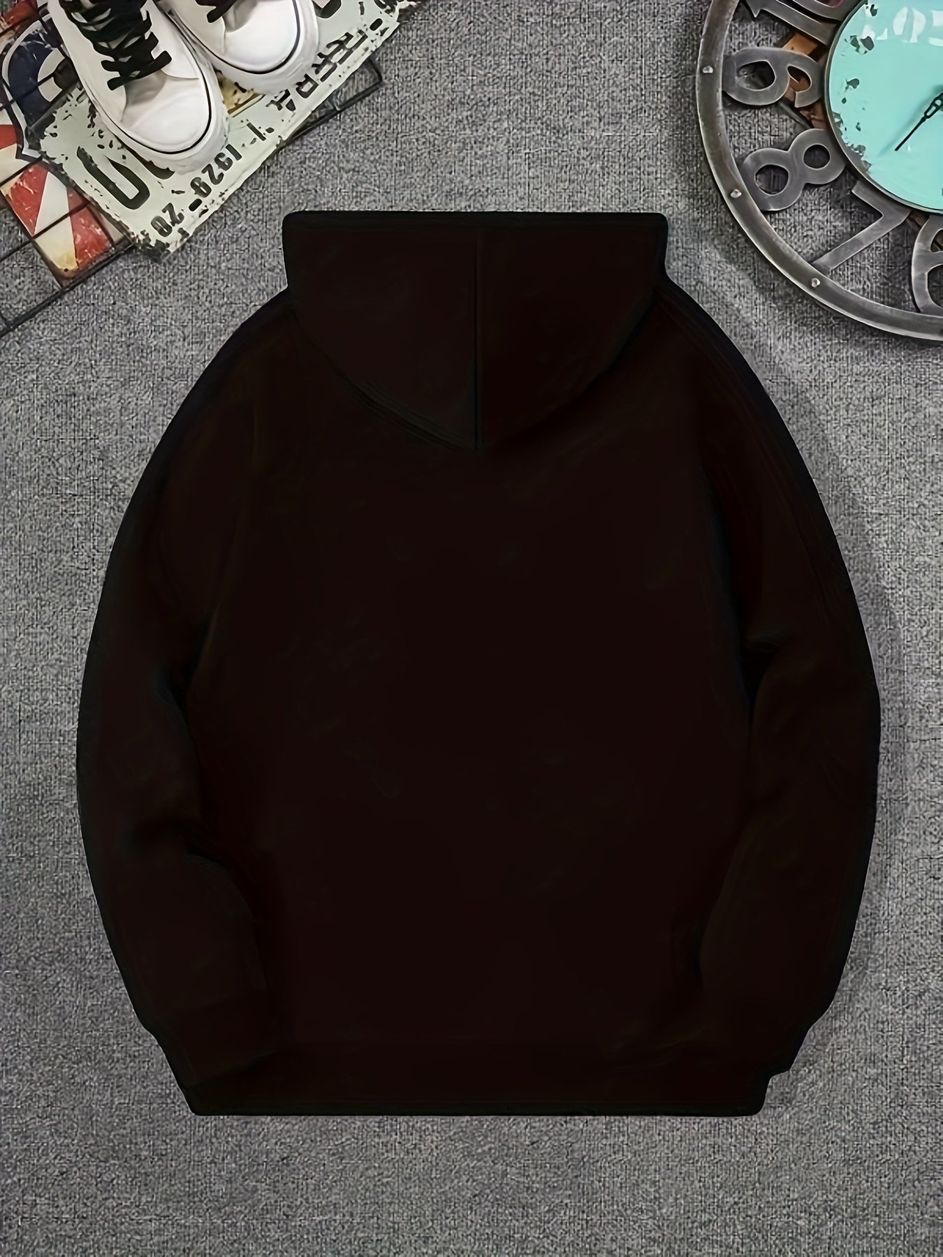 Spider Print Hoodie Stylish Black Spider Print Men's Hoodie
