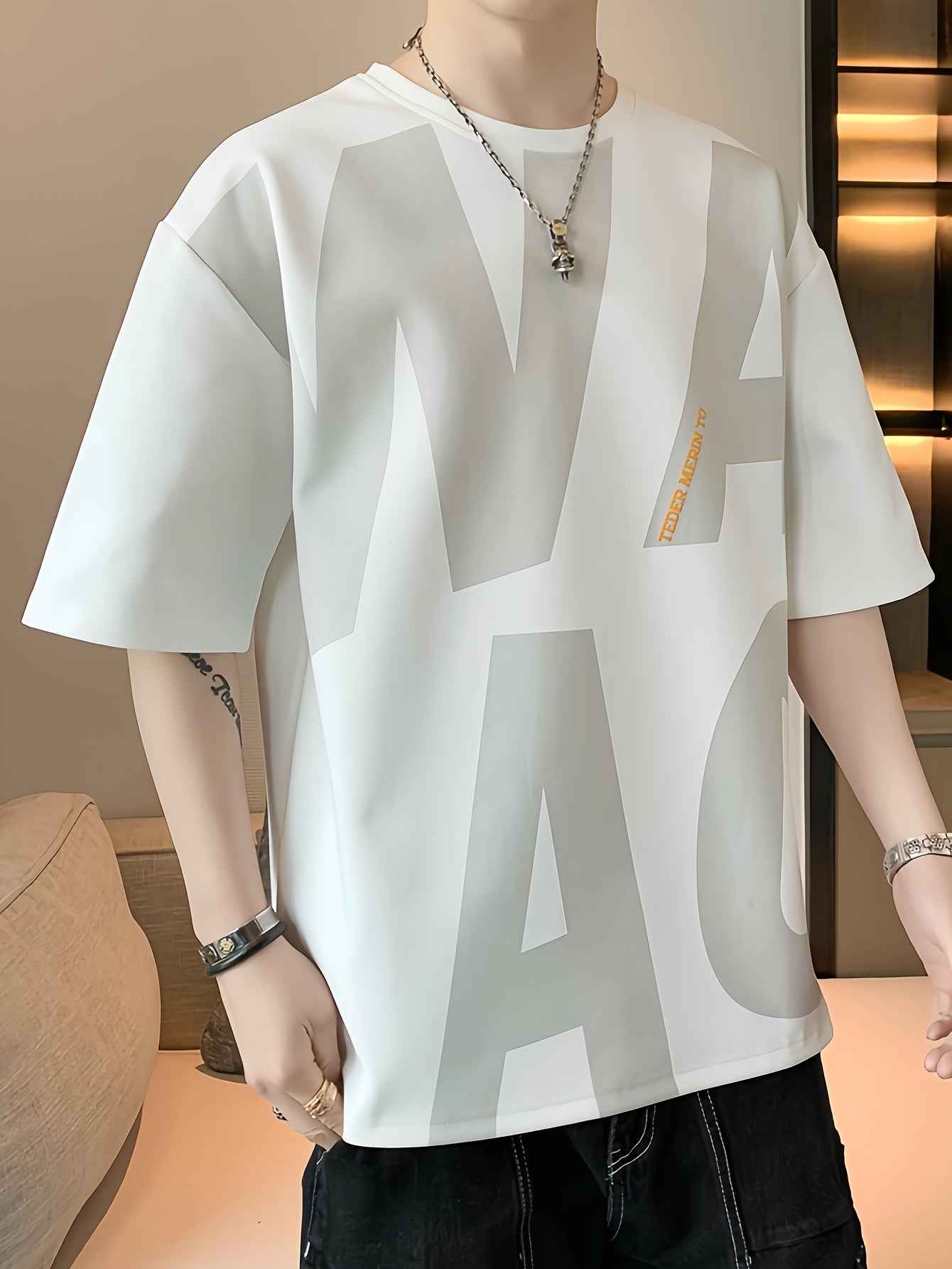 Men's Loose Fit Summer Graphic T-Shirt - \